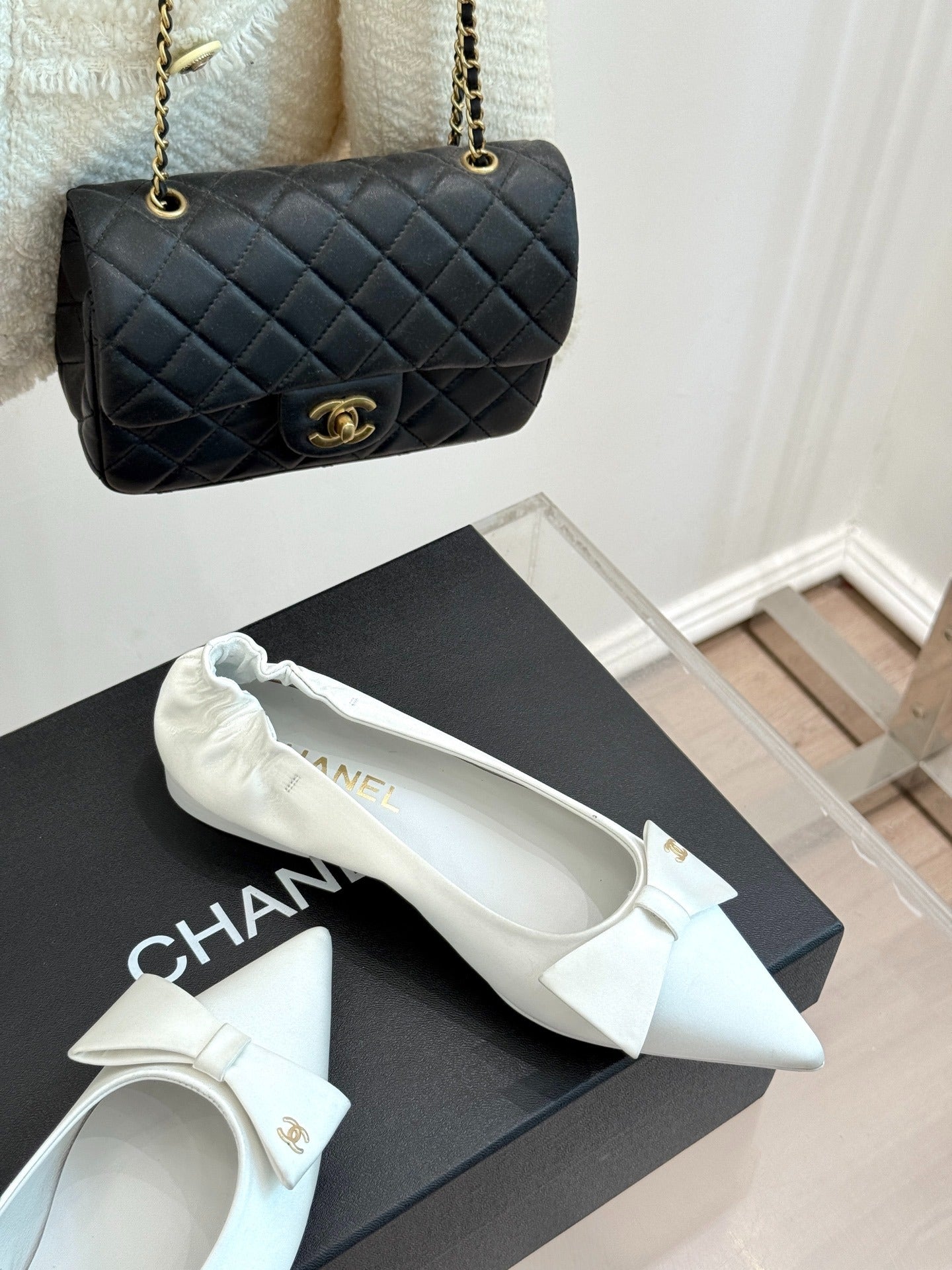 C 25A New Pointed Toe Bow Ballet Shoes