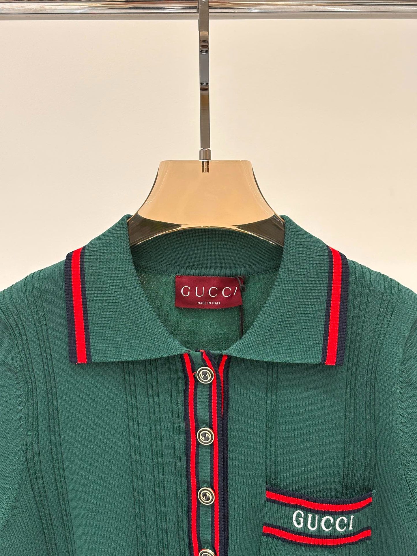 G 25 Monogrammed jacquard color blocking simple casual knit set