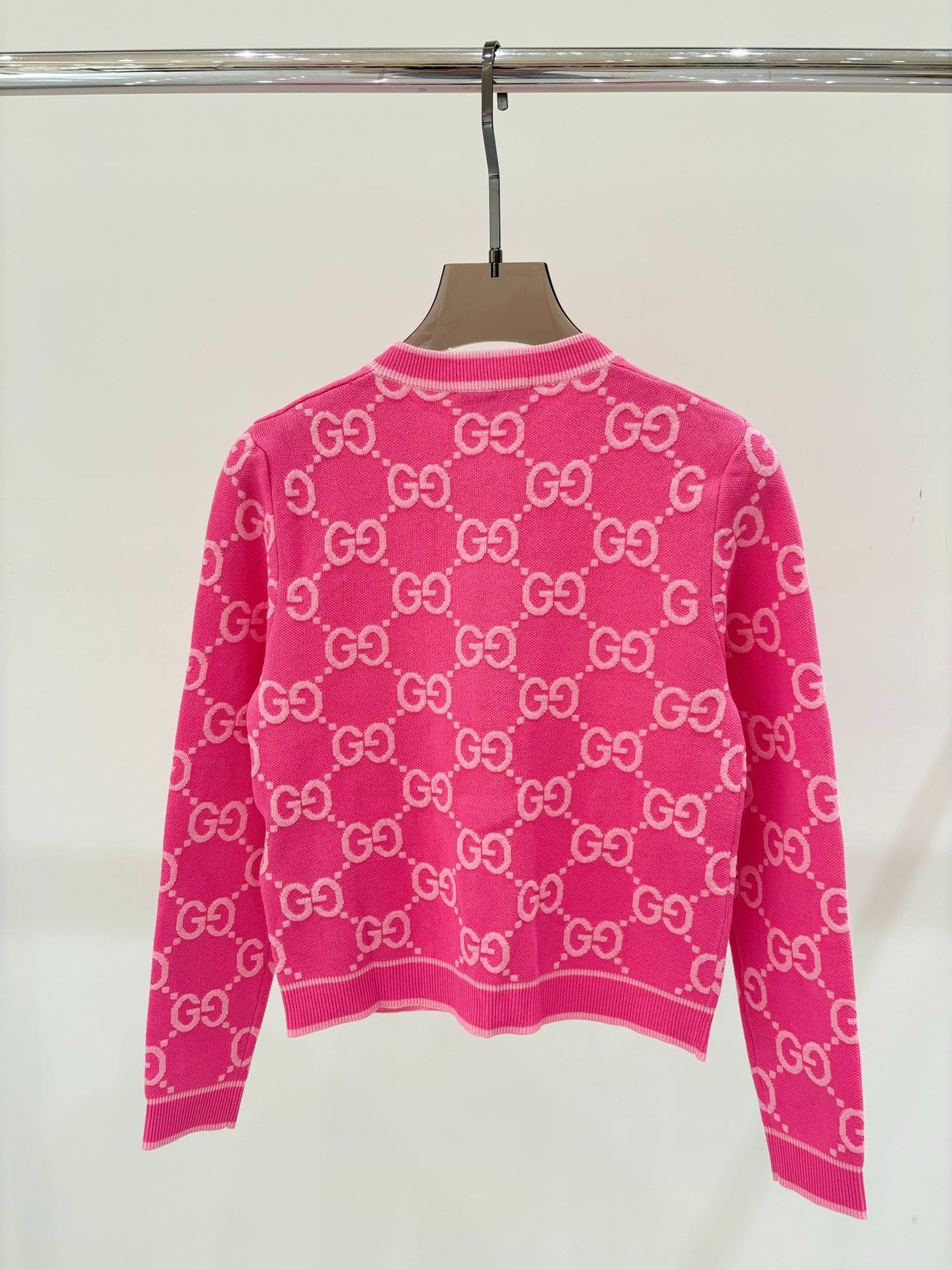 G 24 Early Autumn New round neck color blocking jacquard knit cardigan