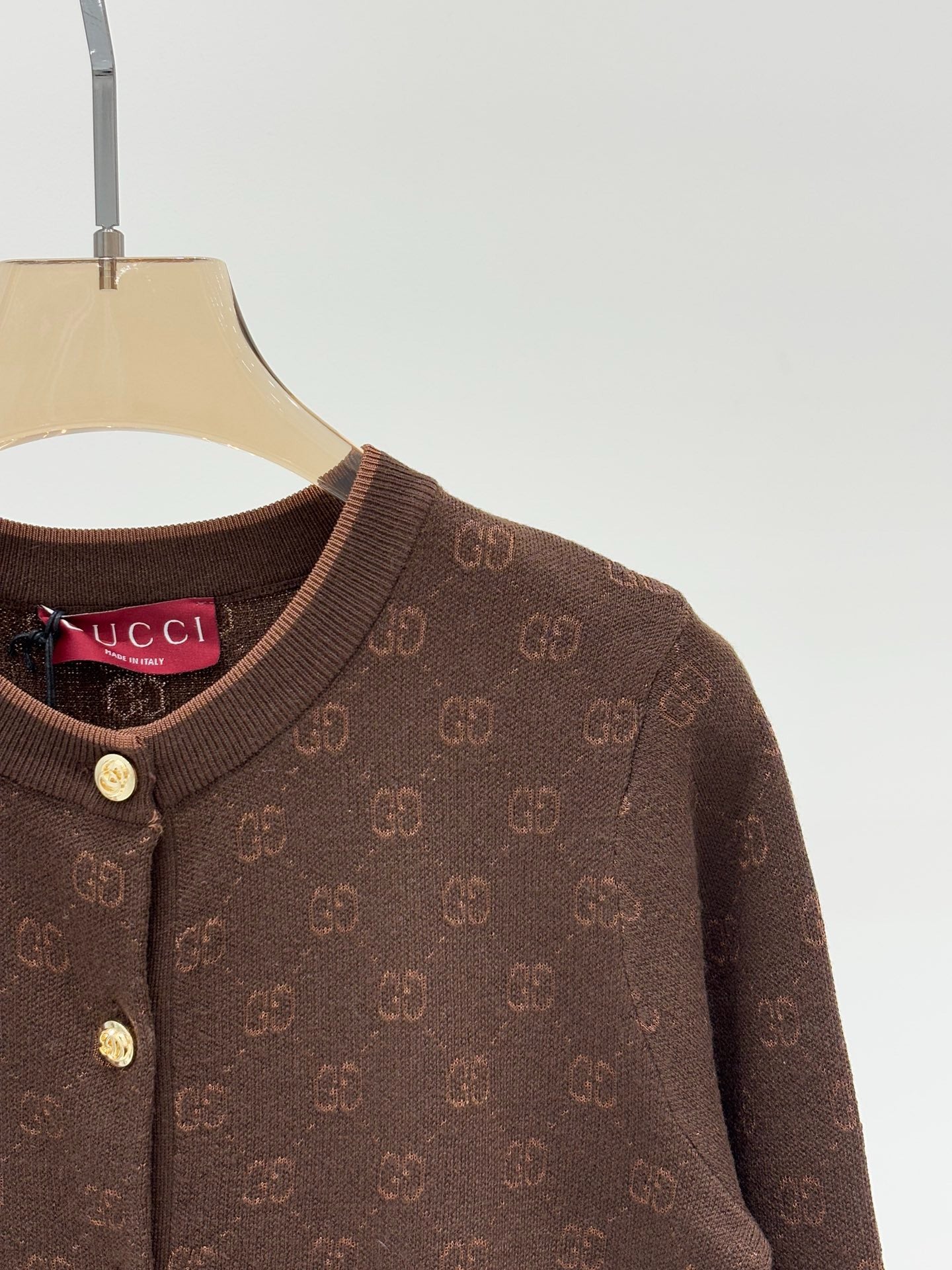 G 25 Early spring new letters logo jacquard full print knit cardigan