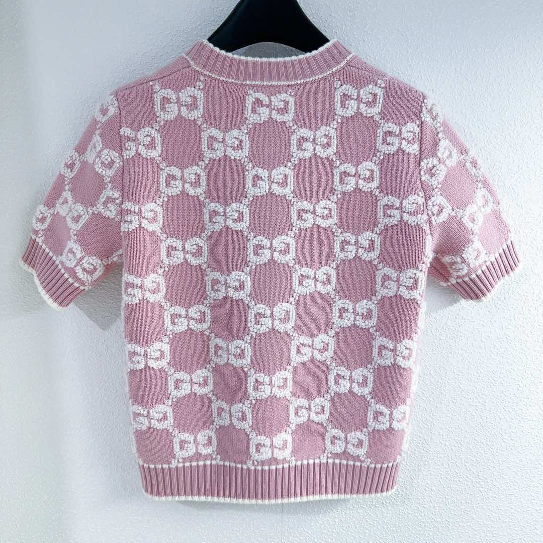 G 25 Jacquard Pullover Short Sleeve Knit