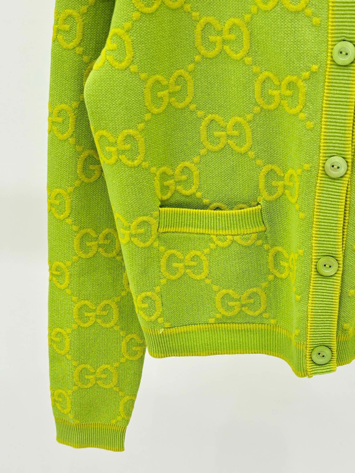 G 24 Early Autumn New round neck color blocking double G jacquard knit cardigan
