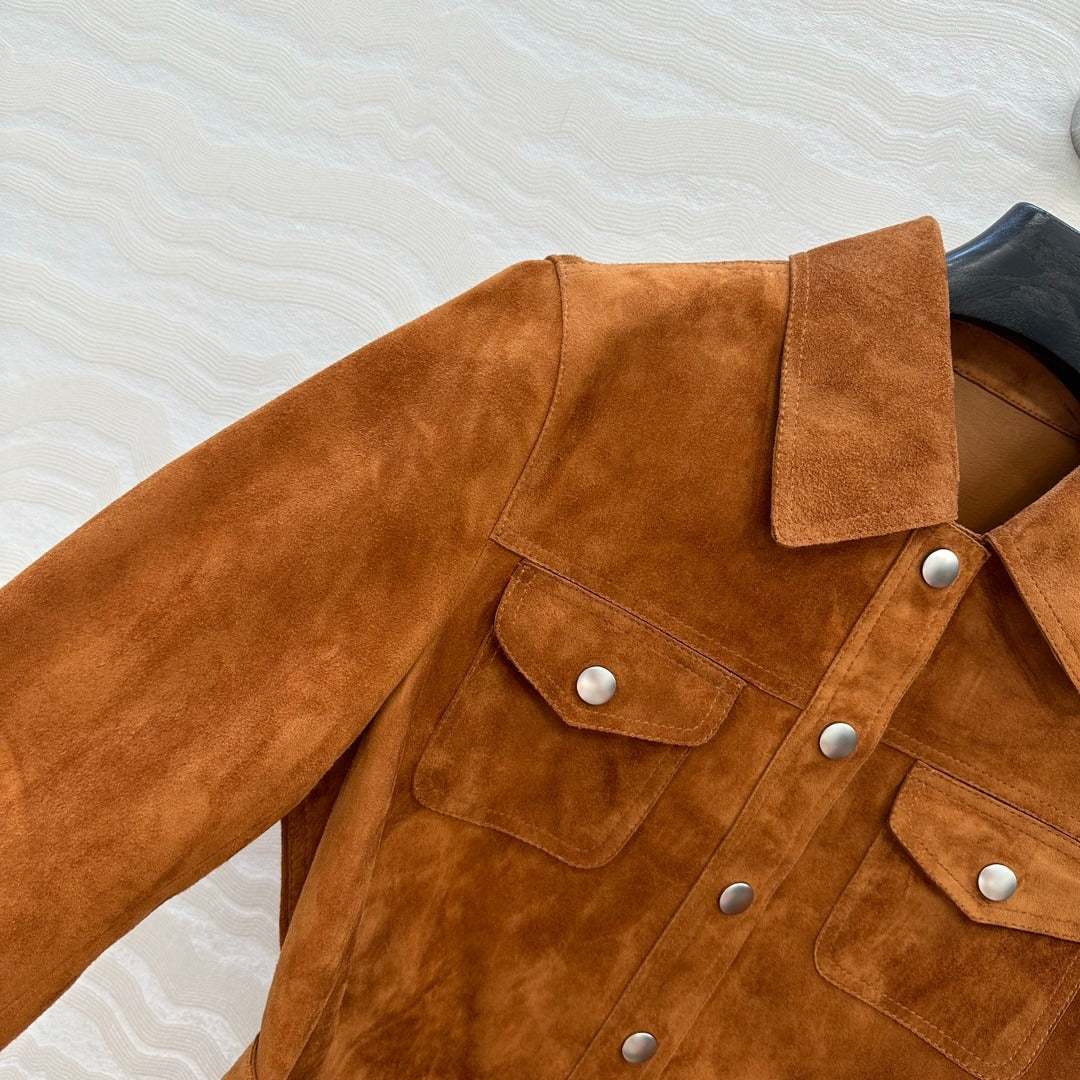 P 25 Goat leather lapel 9/3 sleeve jacket