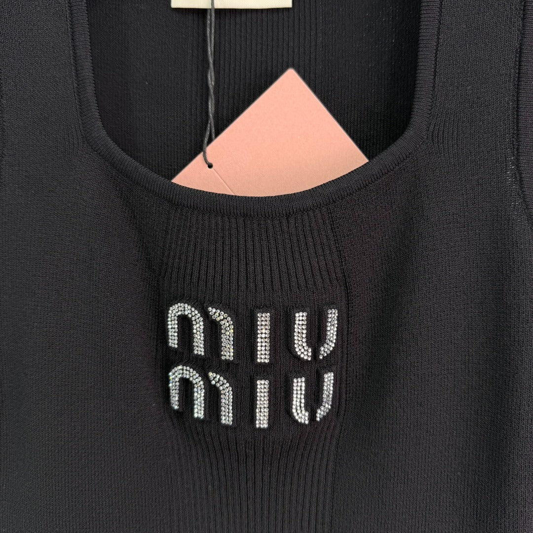 M 25 Monogrammed Tank Top with Stereo Rhinestones
