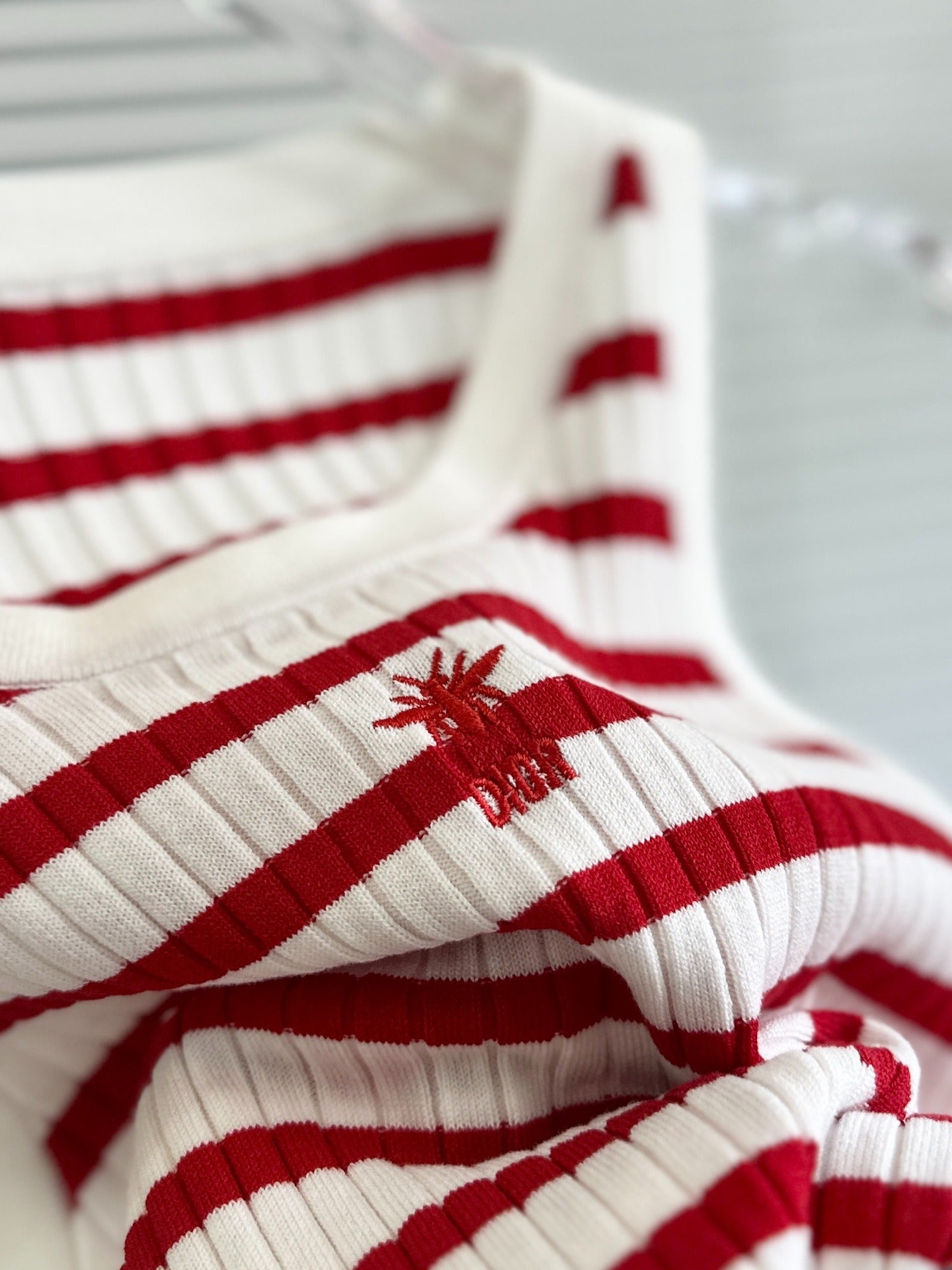 D 25 Summer New Striped Embroidered Tank Top