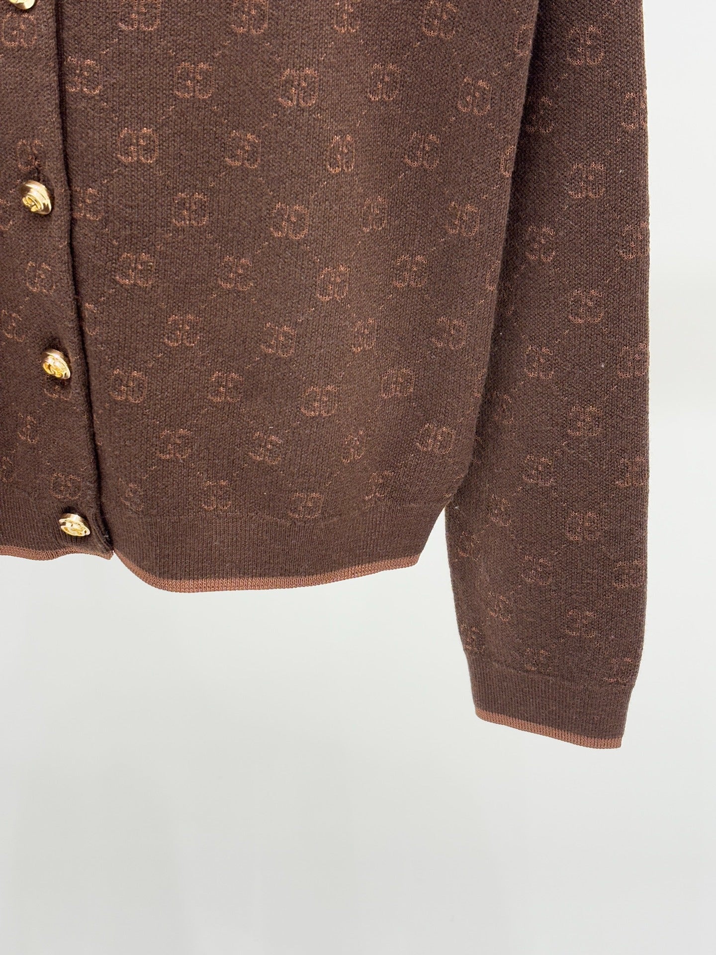 G 25 Early spring new letters logo jacquard full print knit cardigan