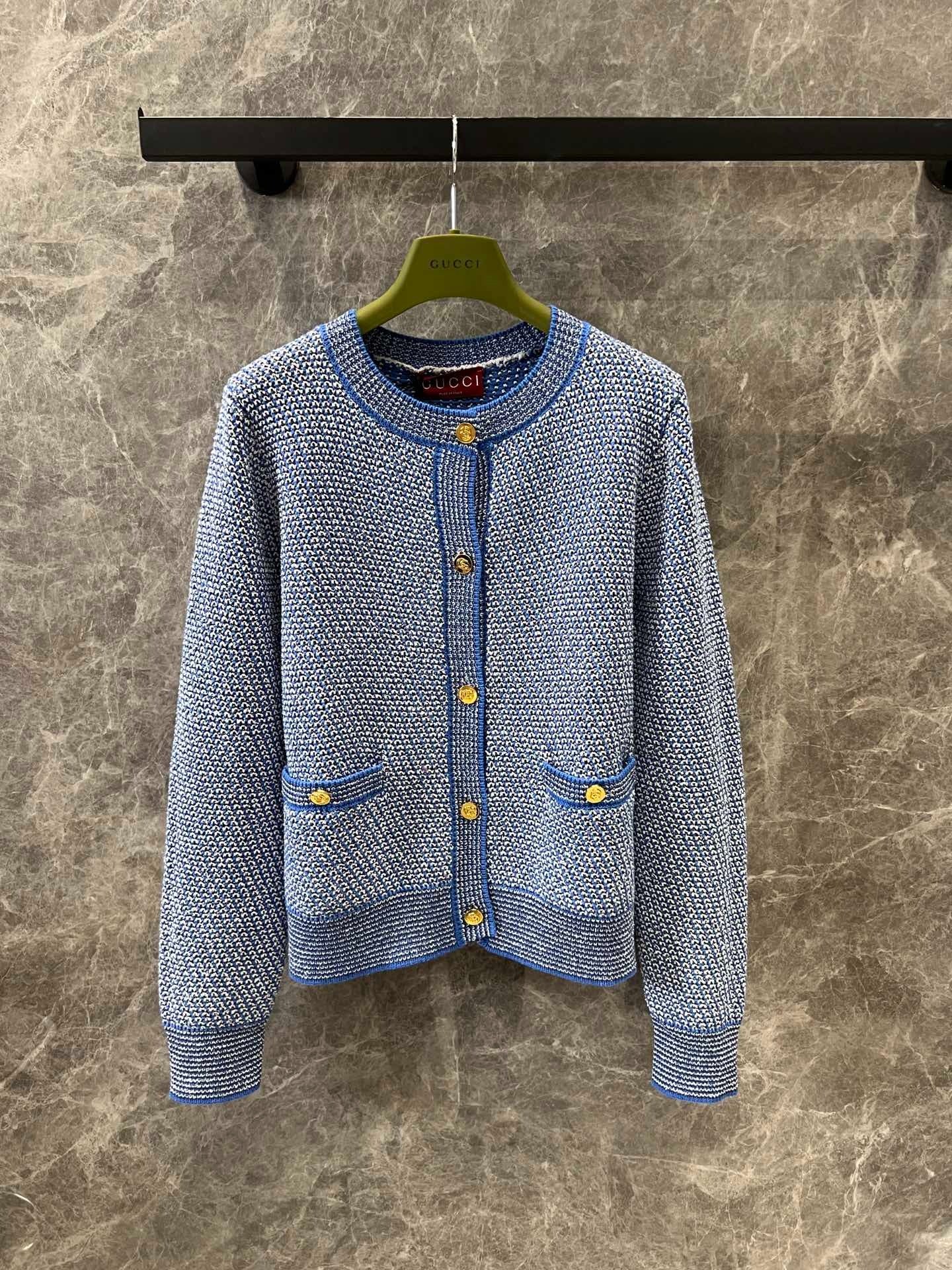 g 25Ss Spring and Summer New Products Retro Twisted Colored Yarn Knitted Cardigan
