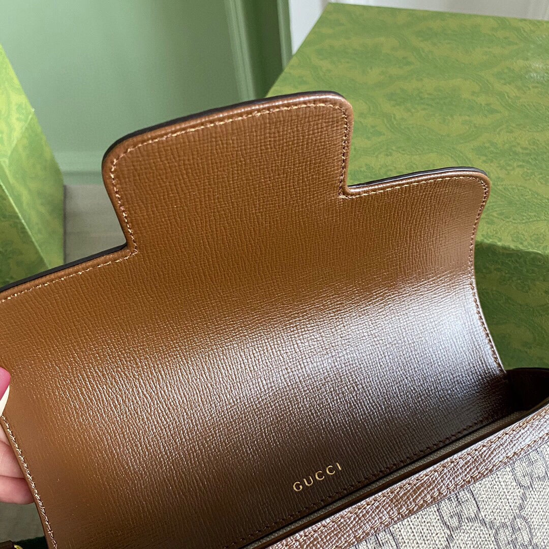 G Horsebit 1955 mini shoulder bag Beige and ebony