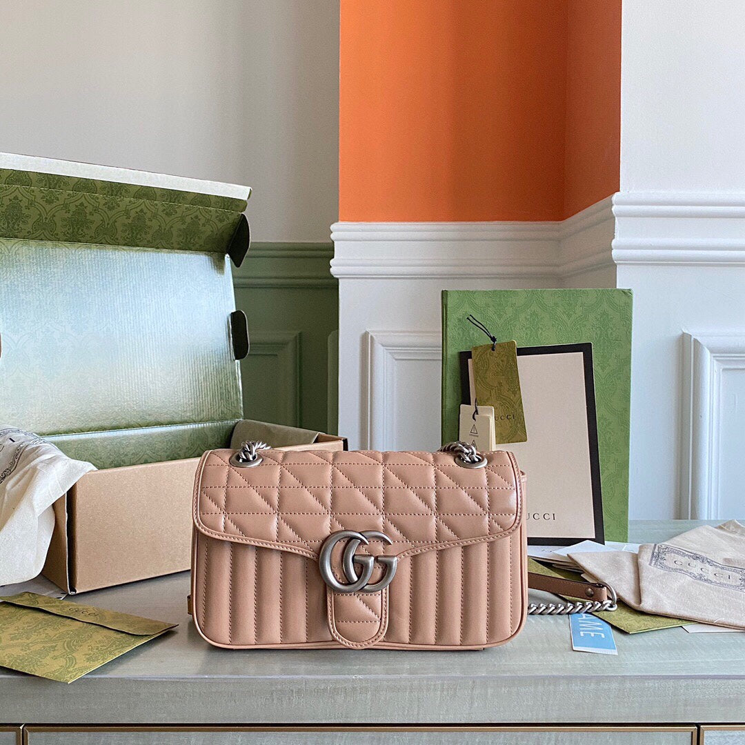 G Marmont small shoulder bag Black / White / Dusty Pink / Gray Blue