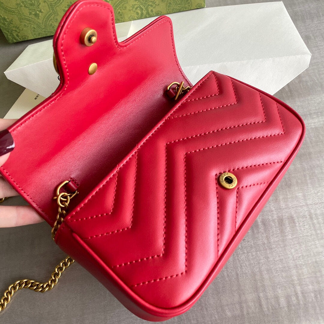 G Marmont super mini bag Black / White / Red / Gray Blue