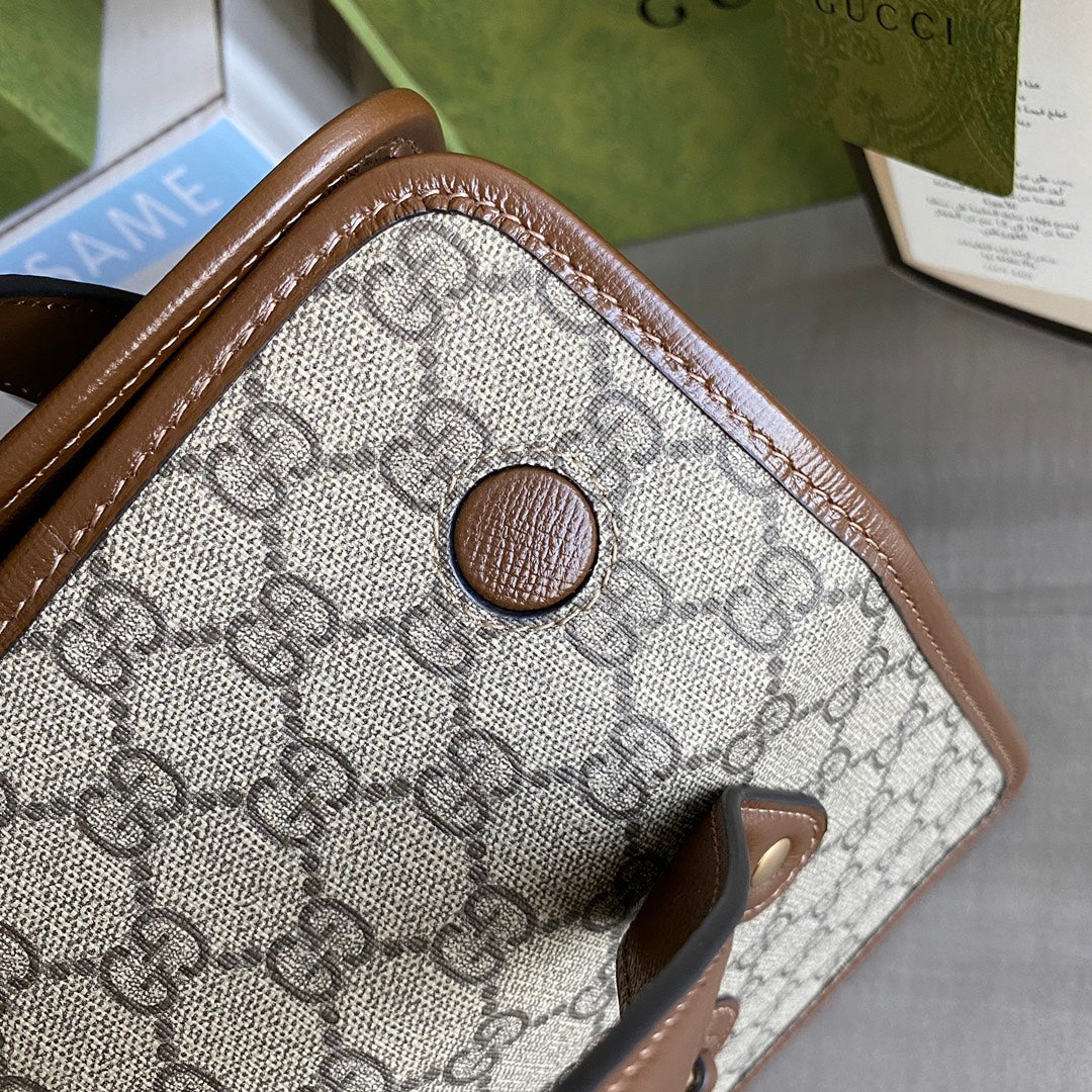 G Horsebit 1955 Mini shoulder bag Beige and ebony