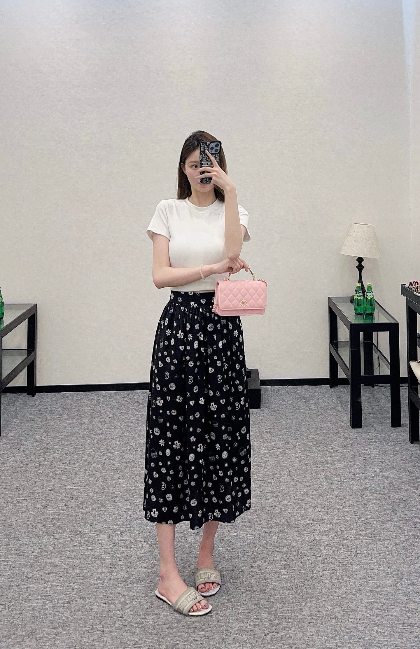 C 2025 new product High waist mid-length skirt