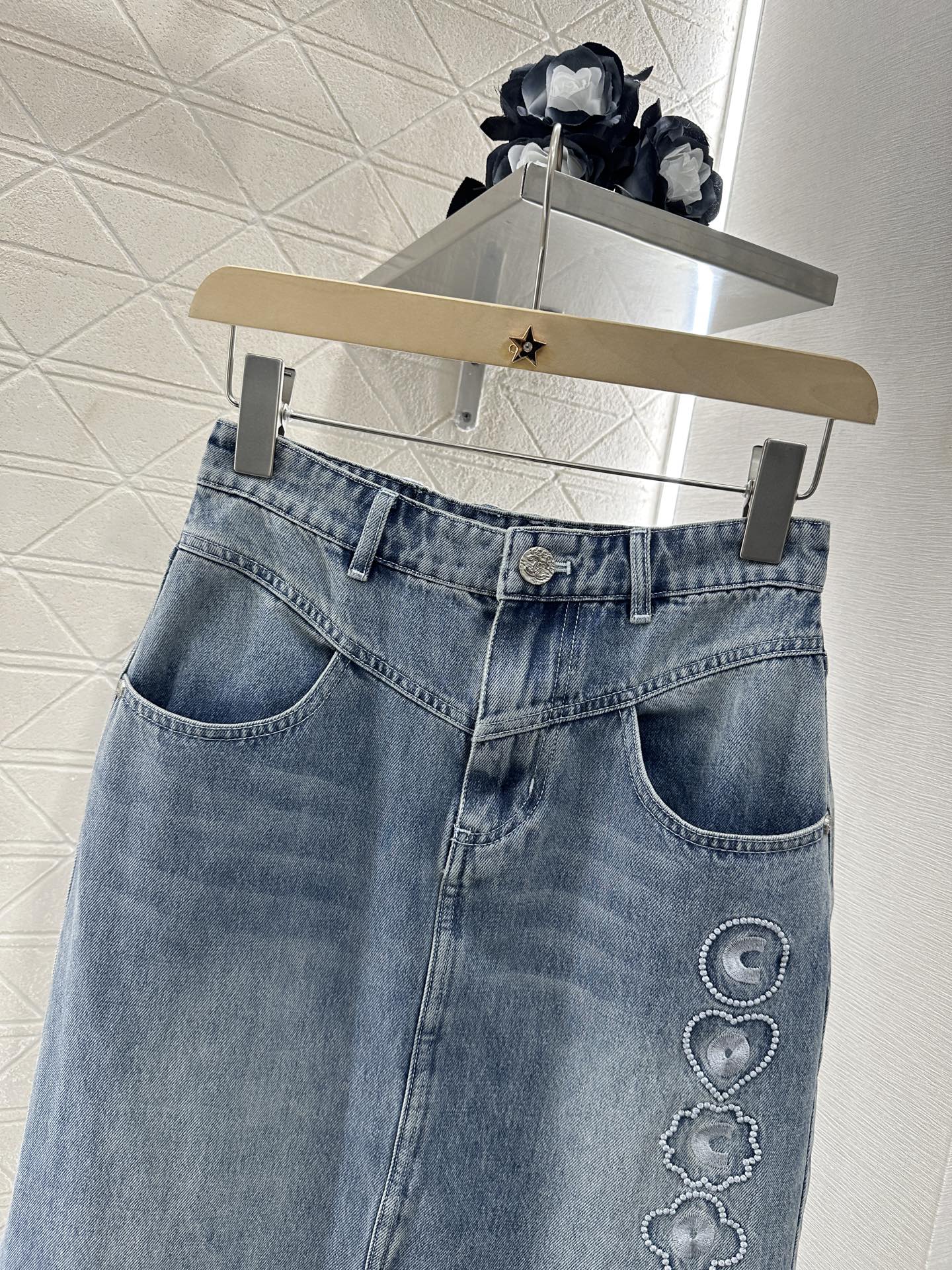 C 2025 new product Denim long skirt