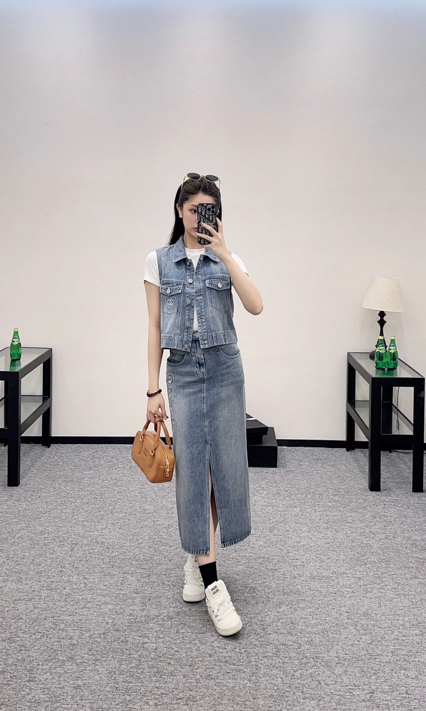 C 2025 new product Denim long skirt