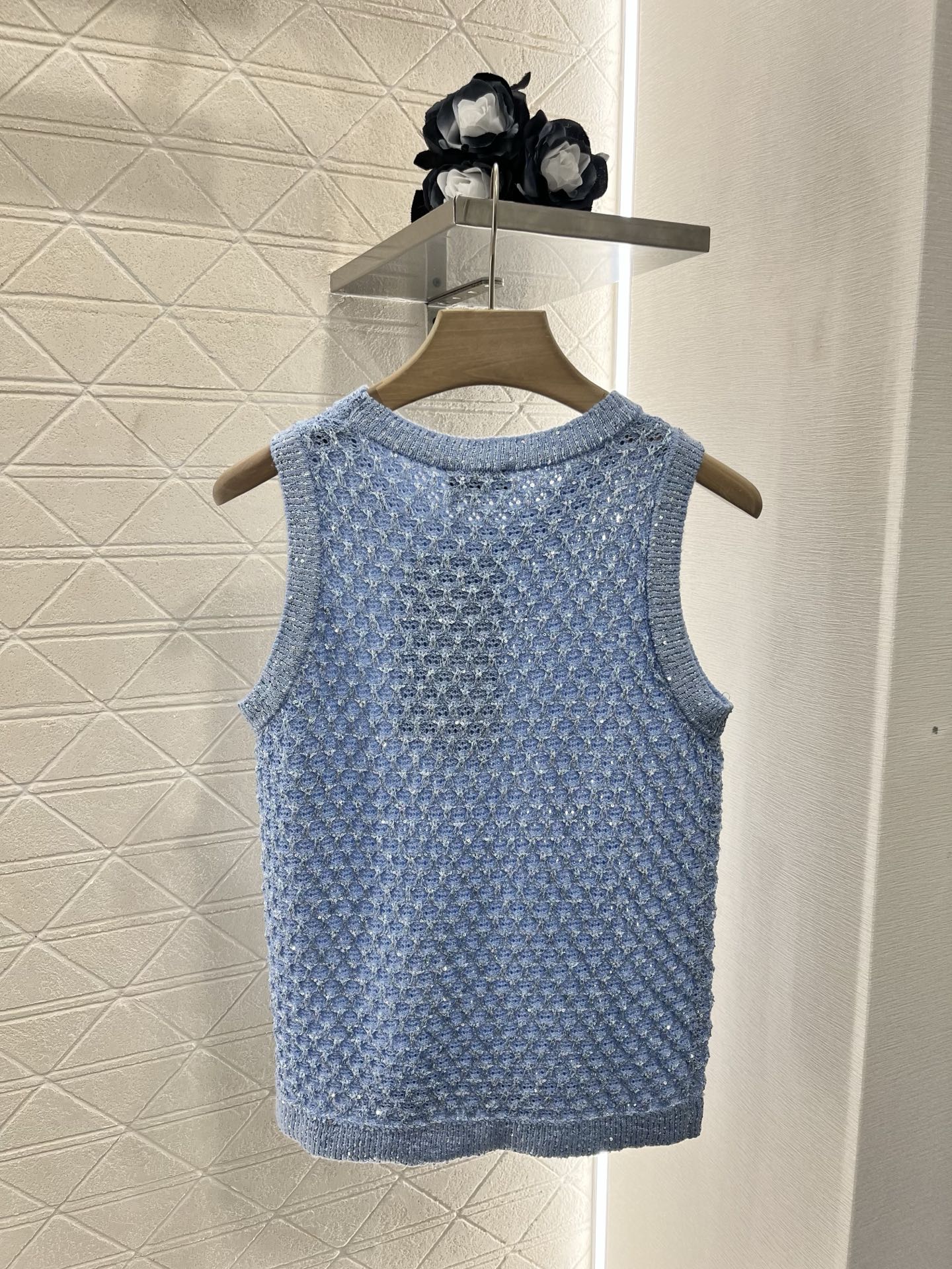 C*♥2025 new product Sequined hollow vest
