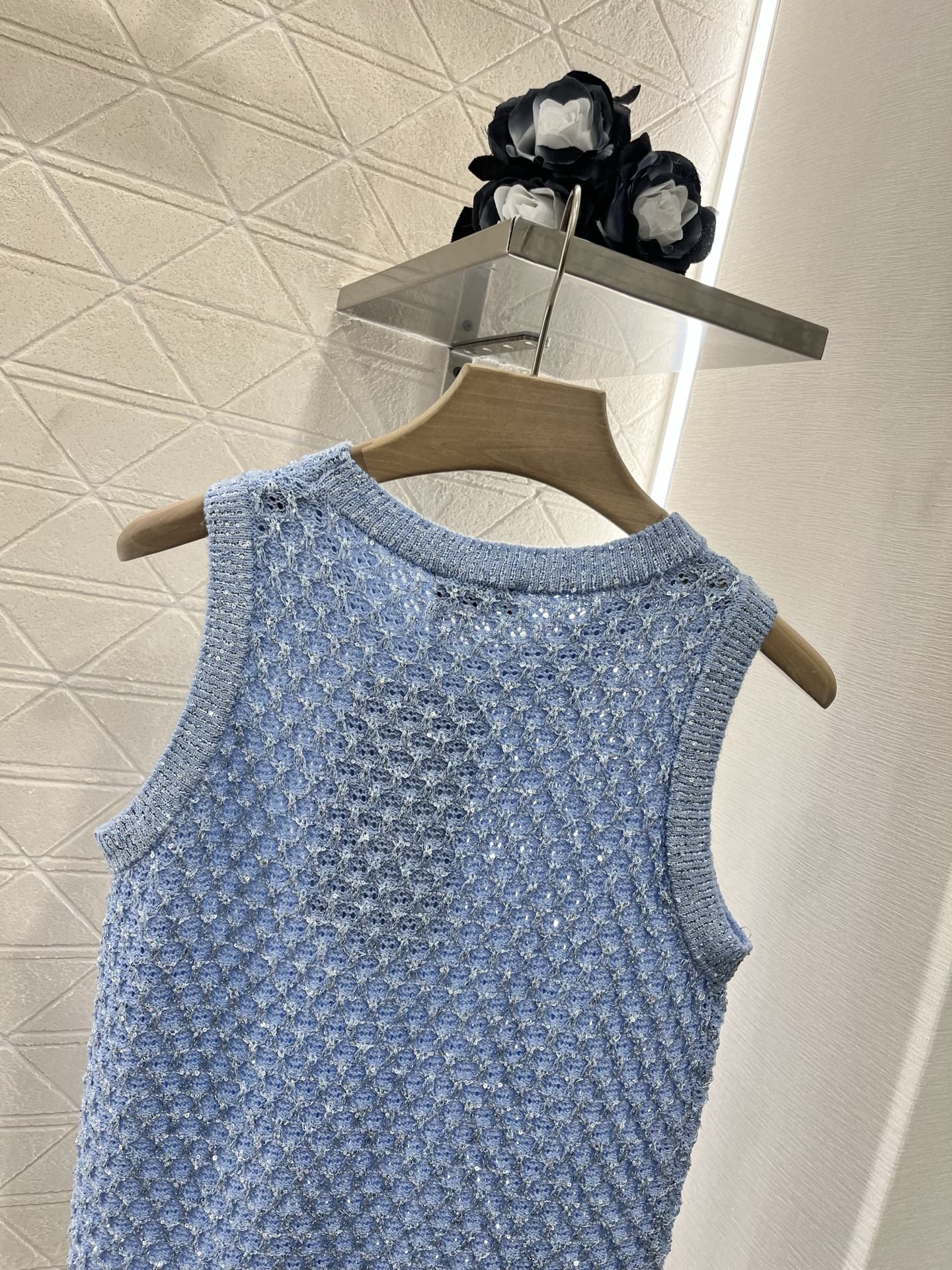 C*♥2025 new product Sequined hollow vest