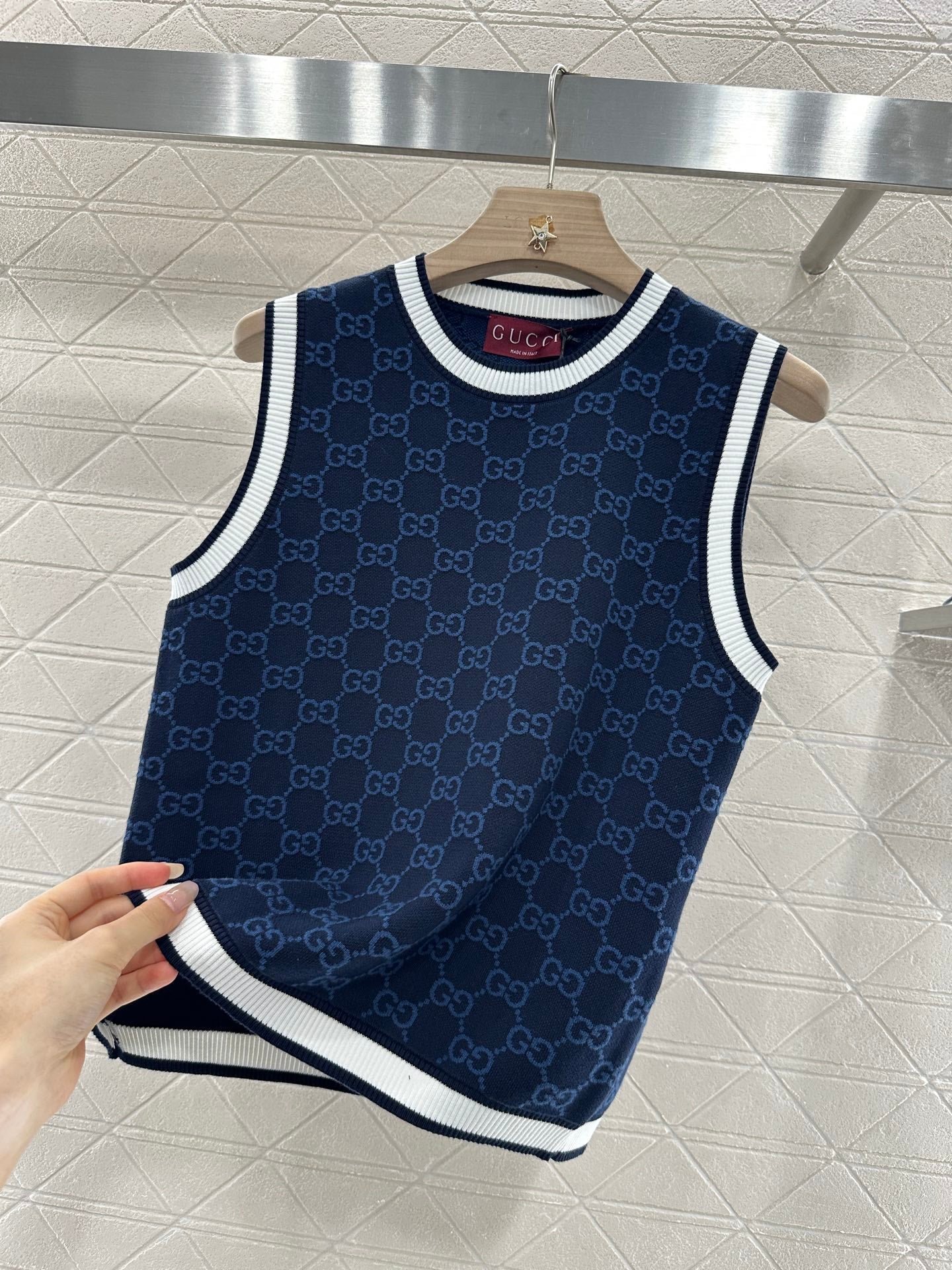 G 2025 new work Jacquard knitted vest