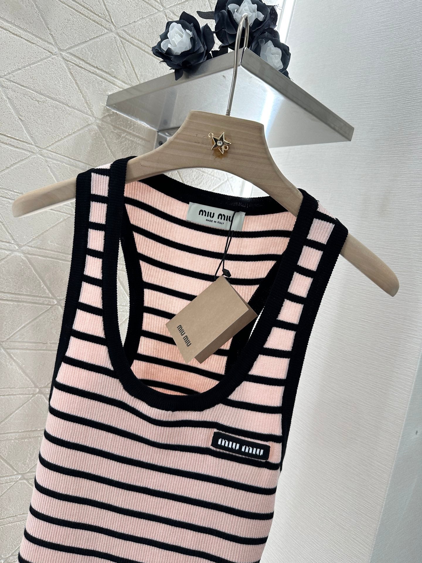 M*♥2025 new product Striped knitted vest
