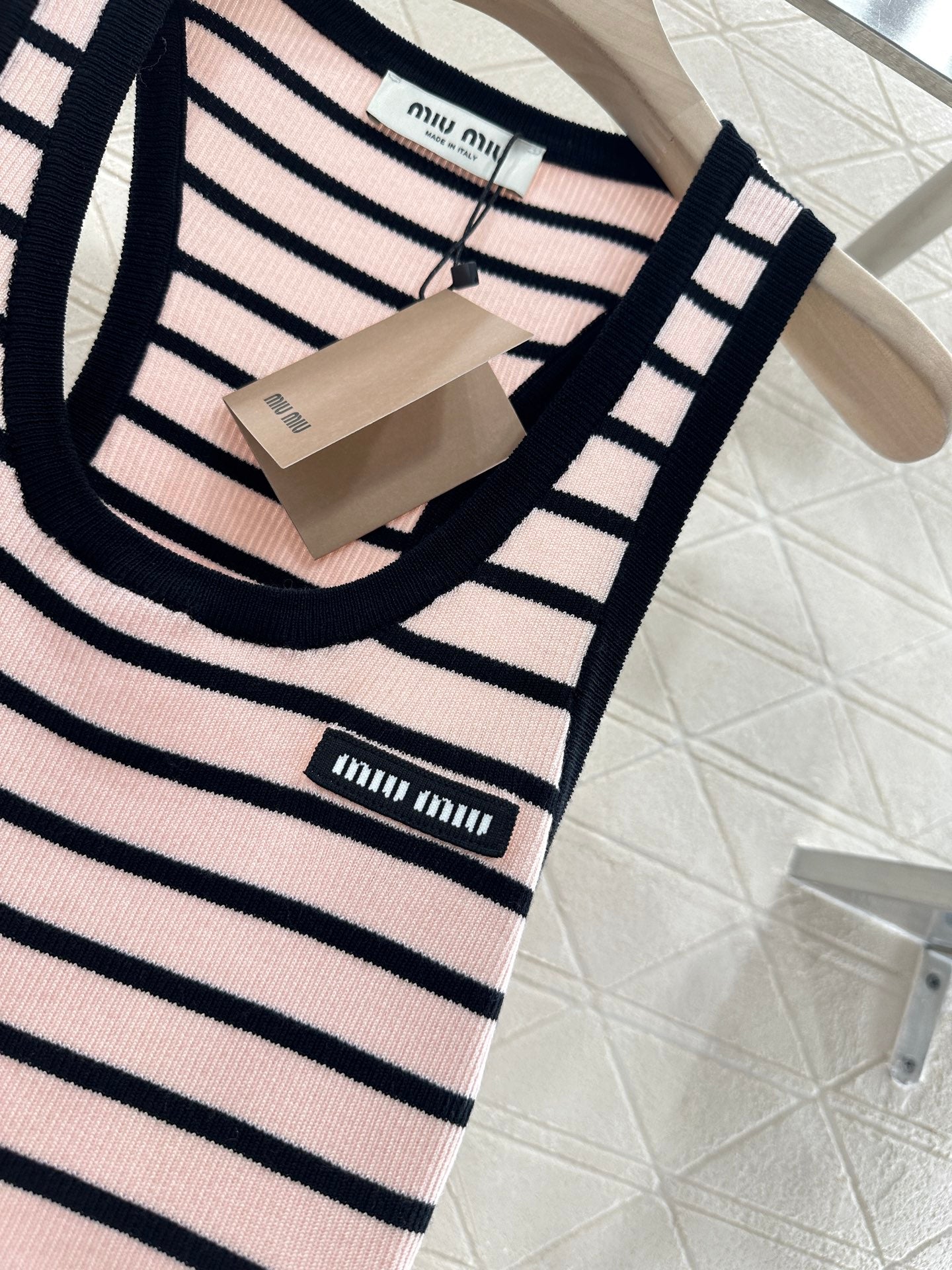 M*♥2025 new product Striped knitted vest