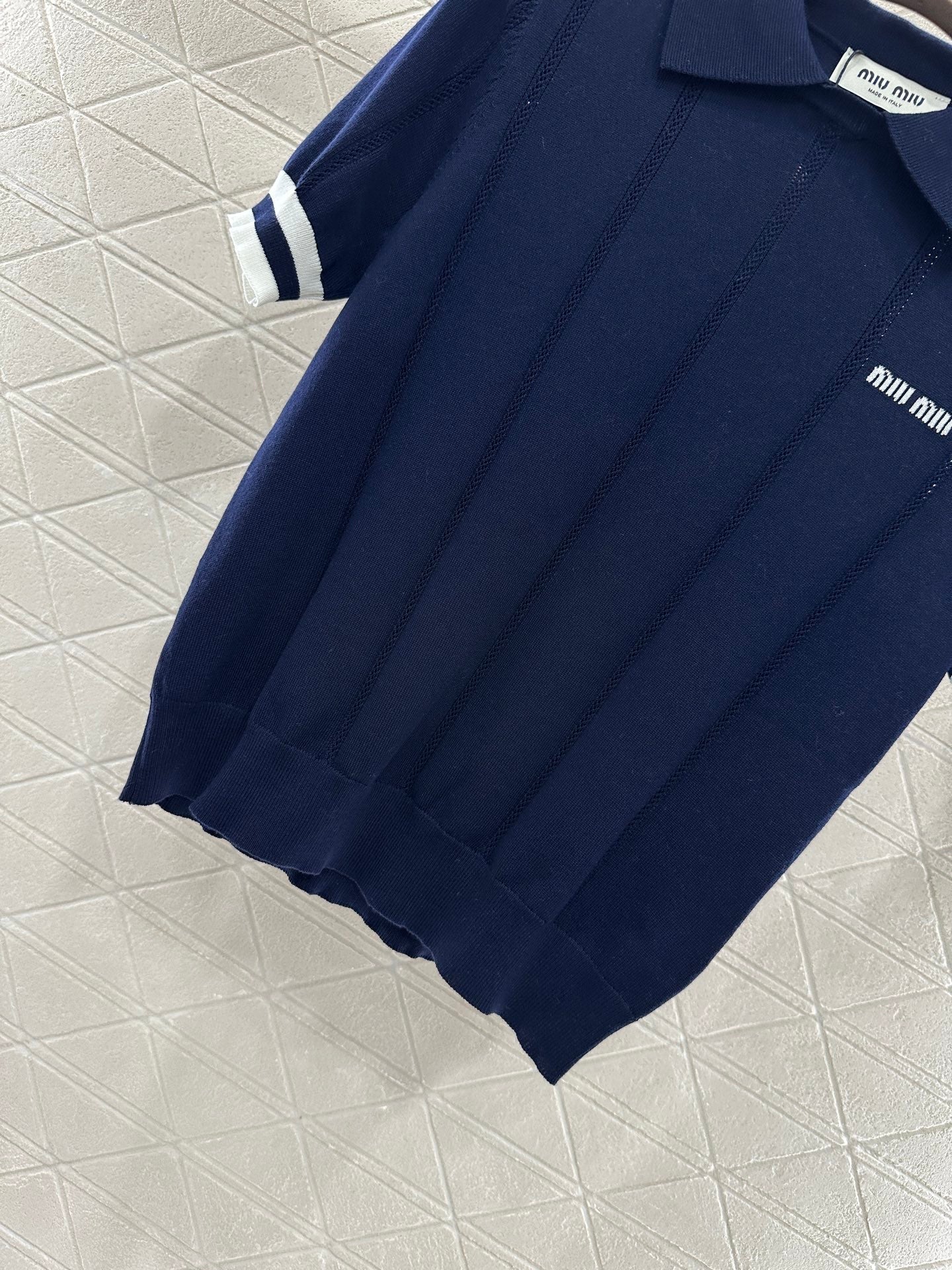 Mi*mi*♥2025 new product Knitted lapel short sleeves