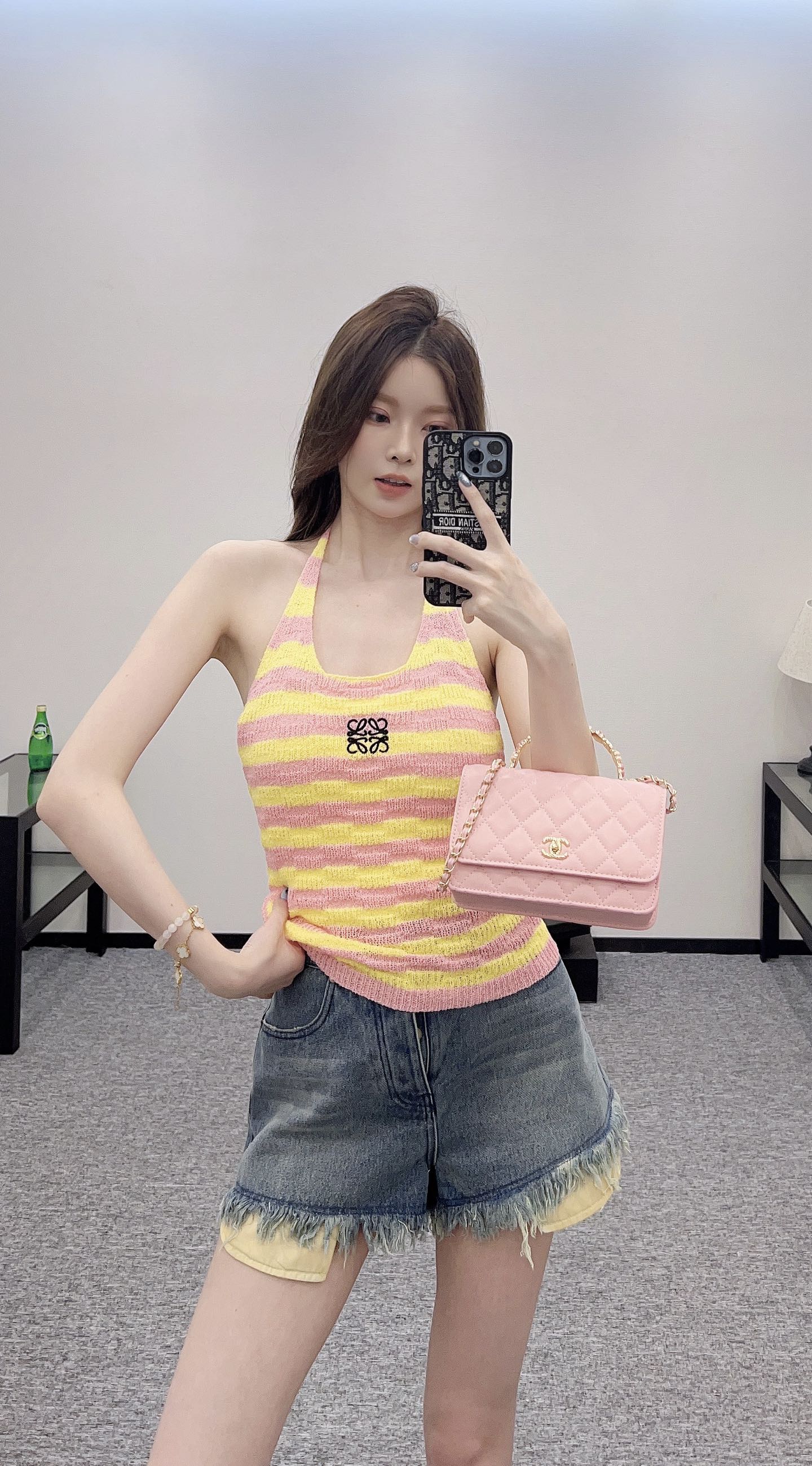 L*♥2025 new product Halter knitted vest