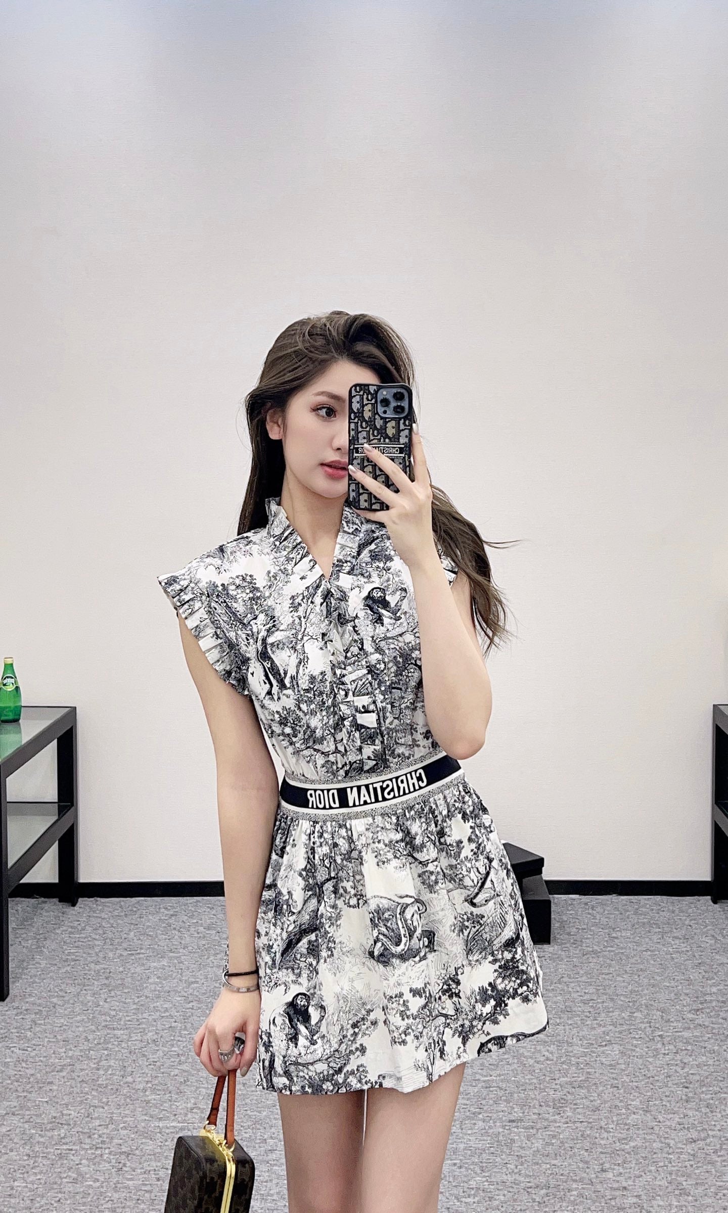 D*♥2025 new product Printed waist dress