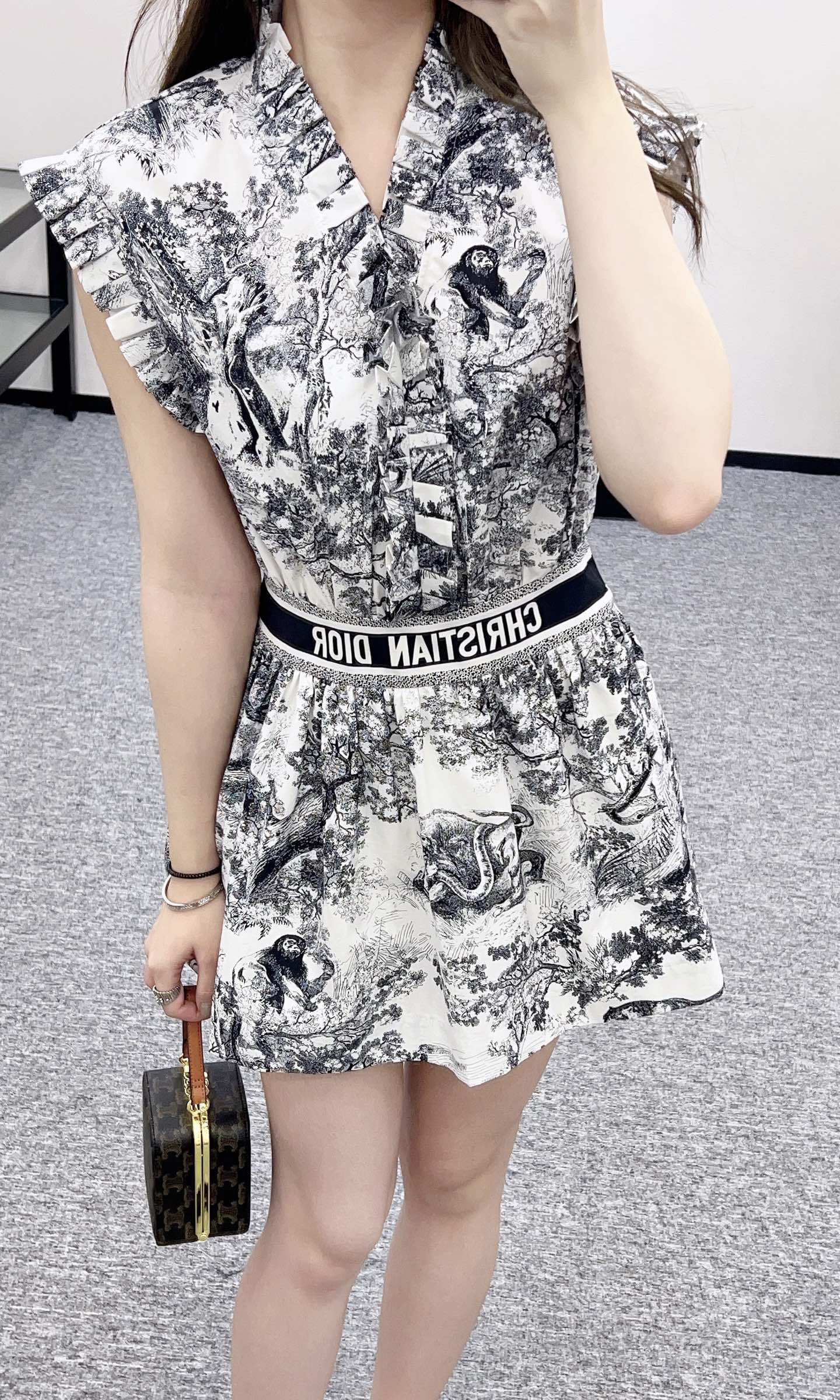 D*♥2025 new product Printed waist dress