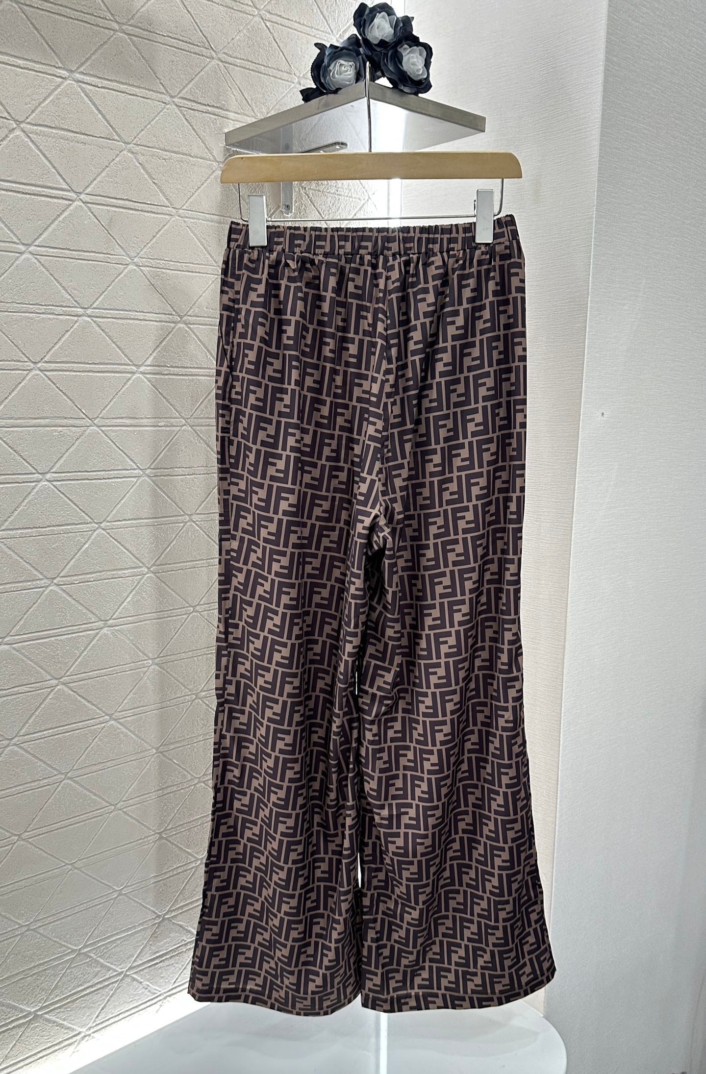 F*♥New arrival Printed suspender trousers set