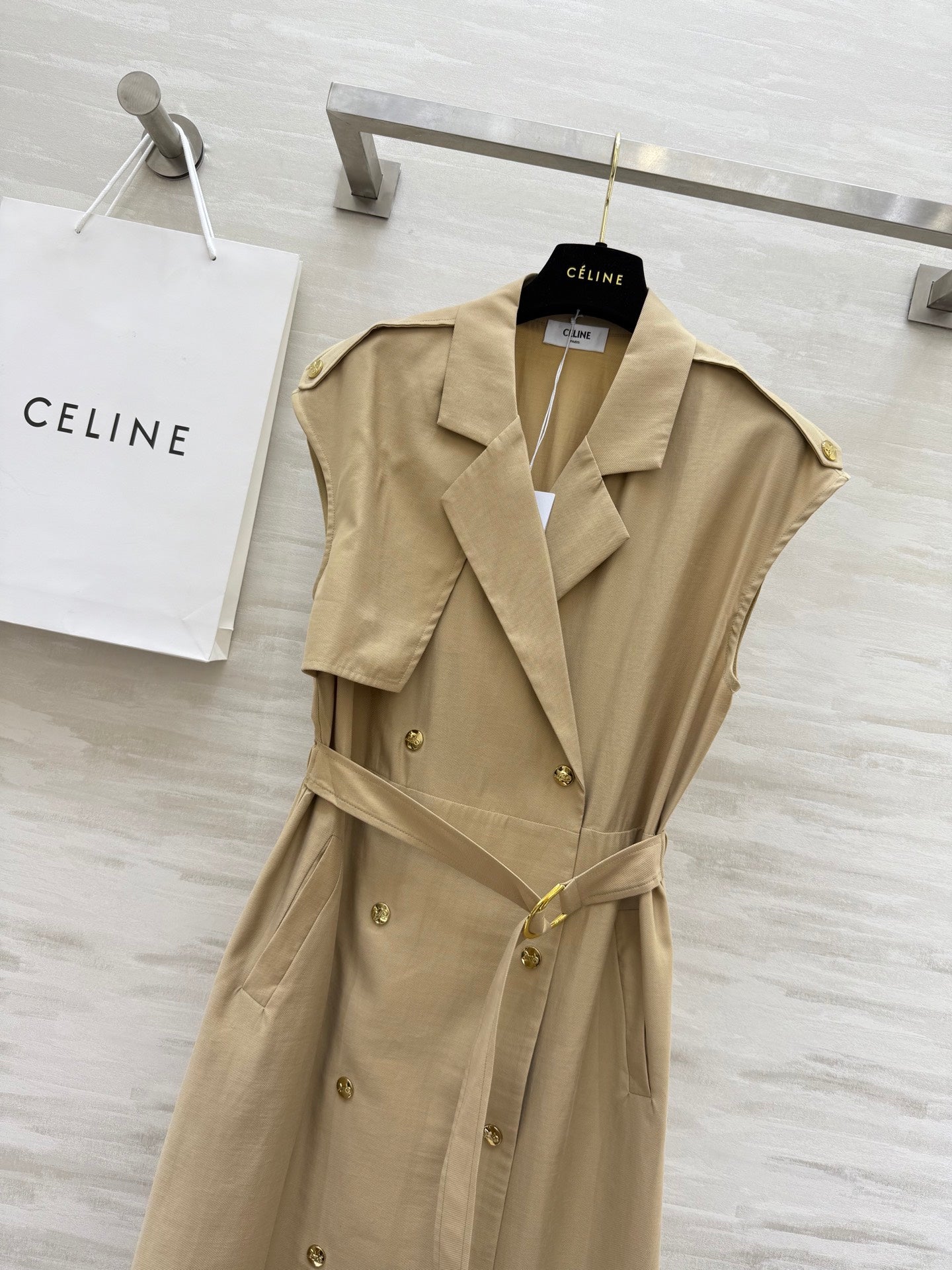 Ce*♥2025 New Style Trench Coat Style Waist Dress