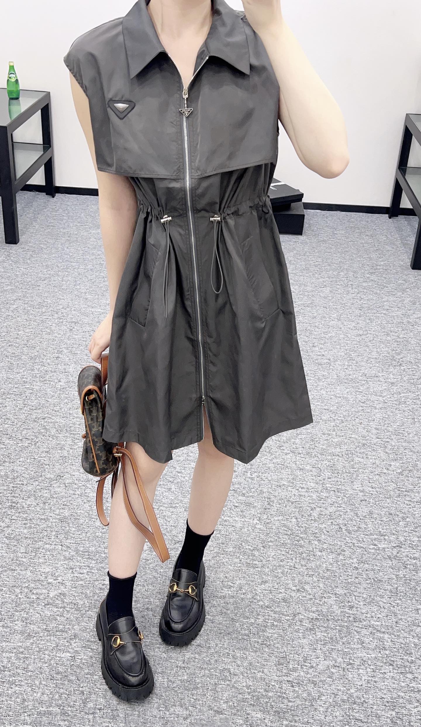 P♥2025 new products Drawstring vest dress