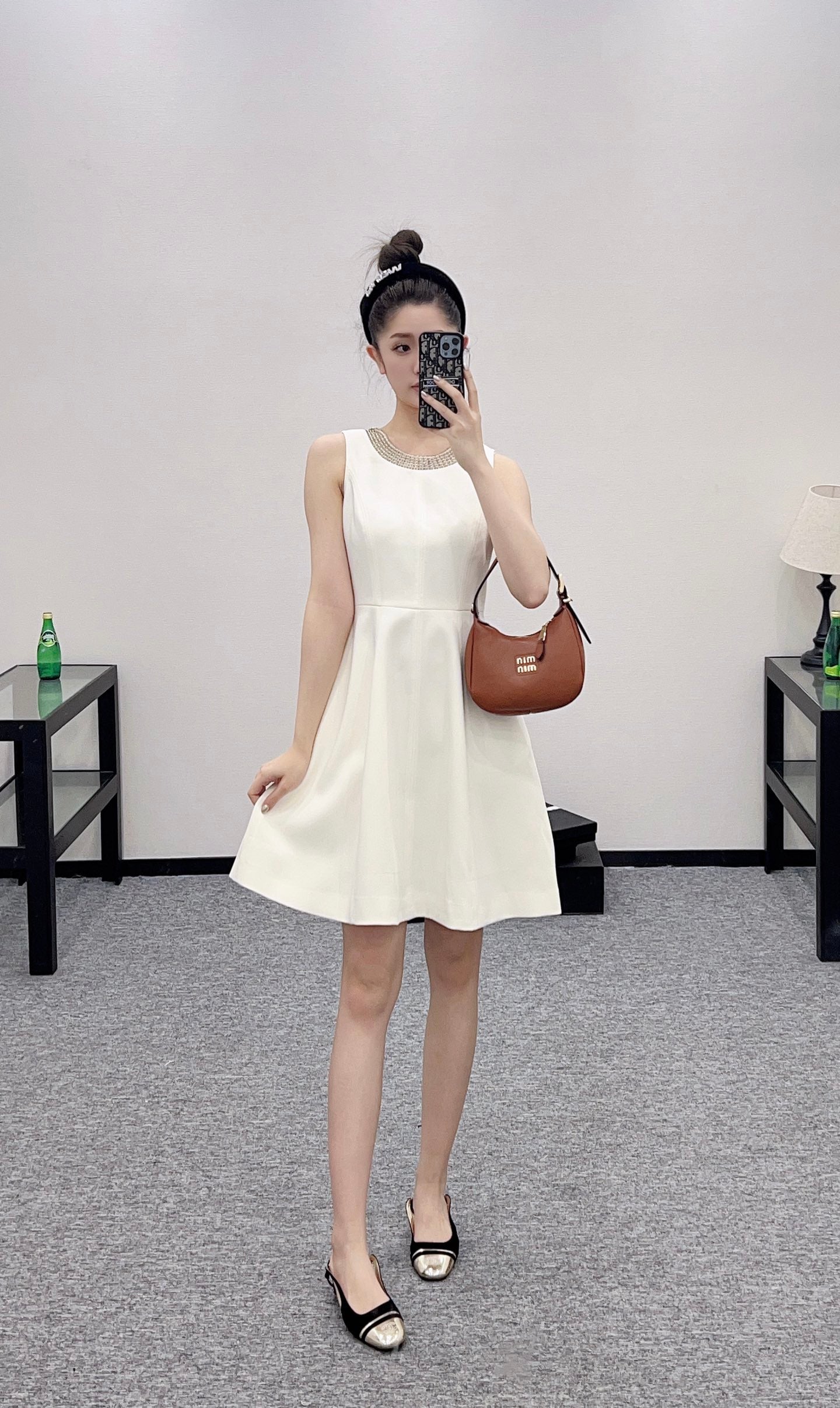 D*♥2025 new products Beaded sleeveless dress)
