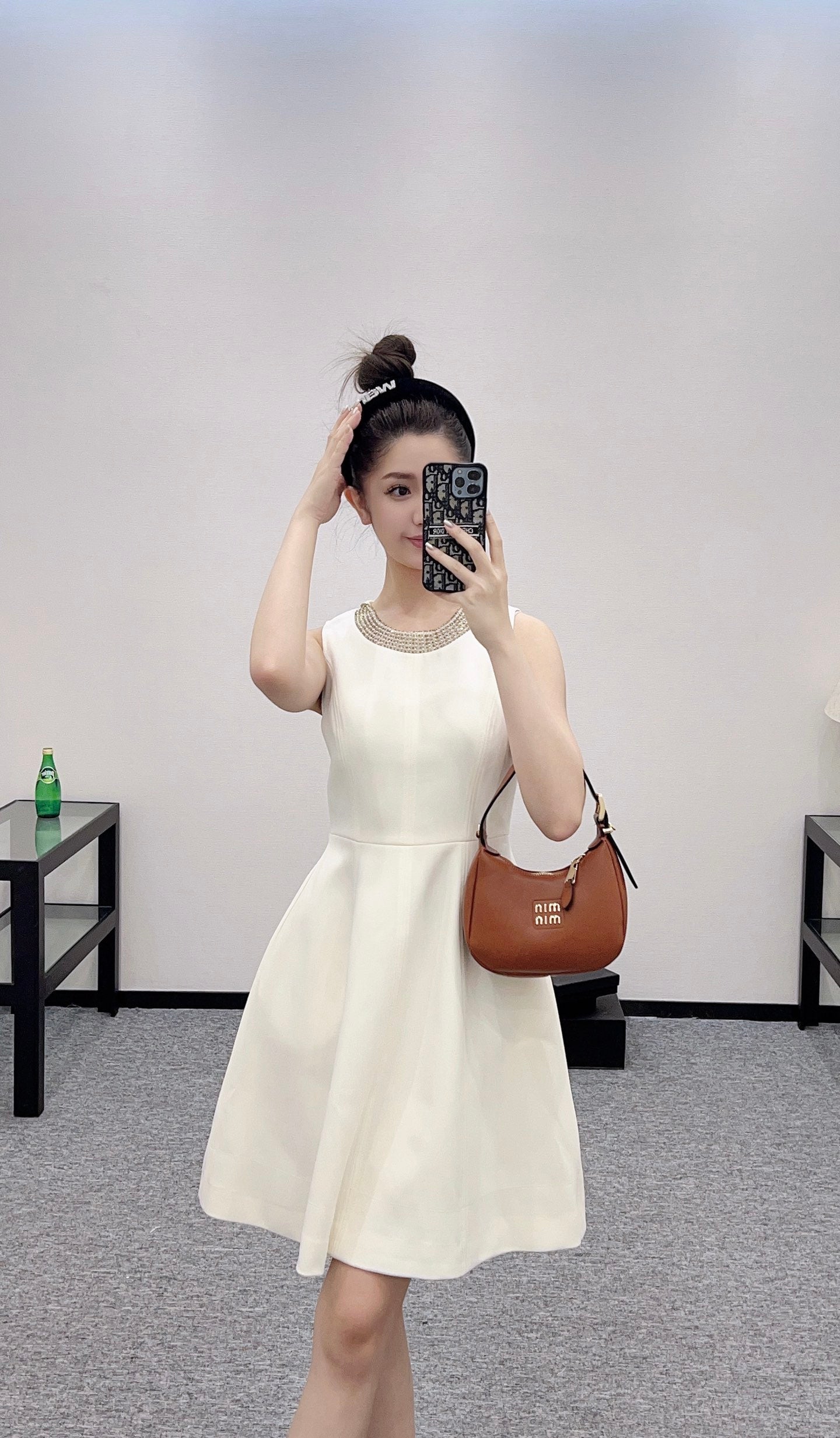 D*♥2025 new products Beaded sleeveless dress)