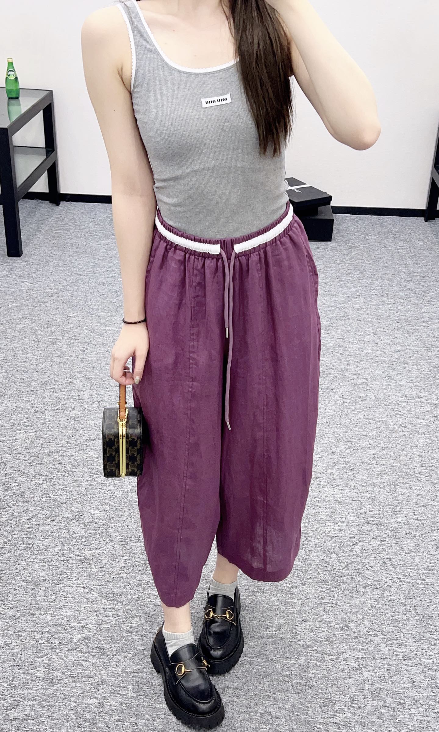 C 2025 new product Linen cropped pants