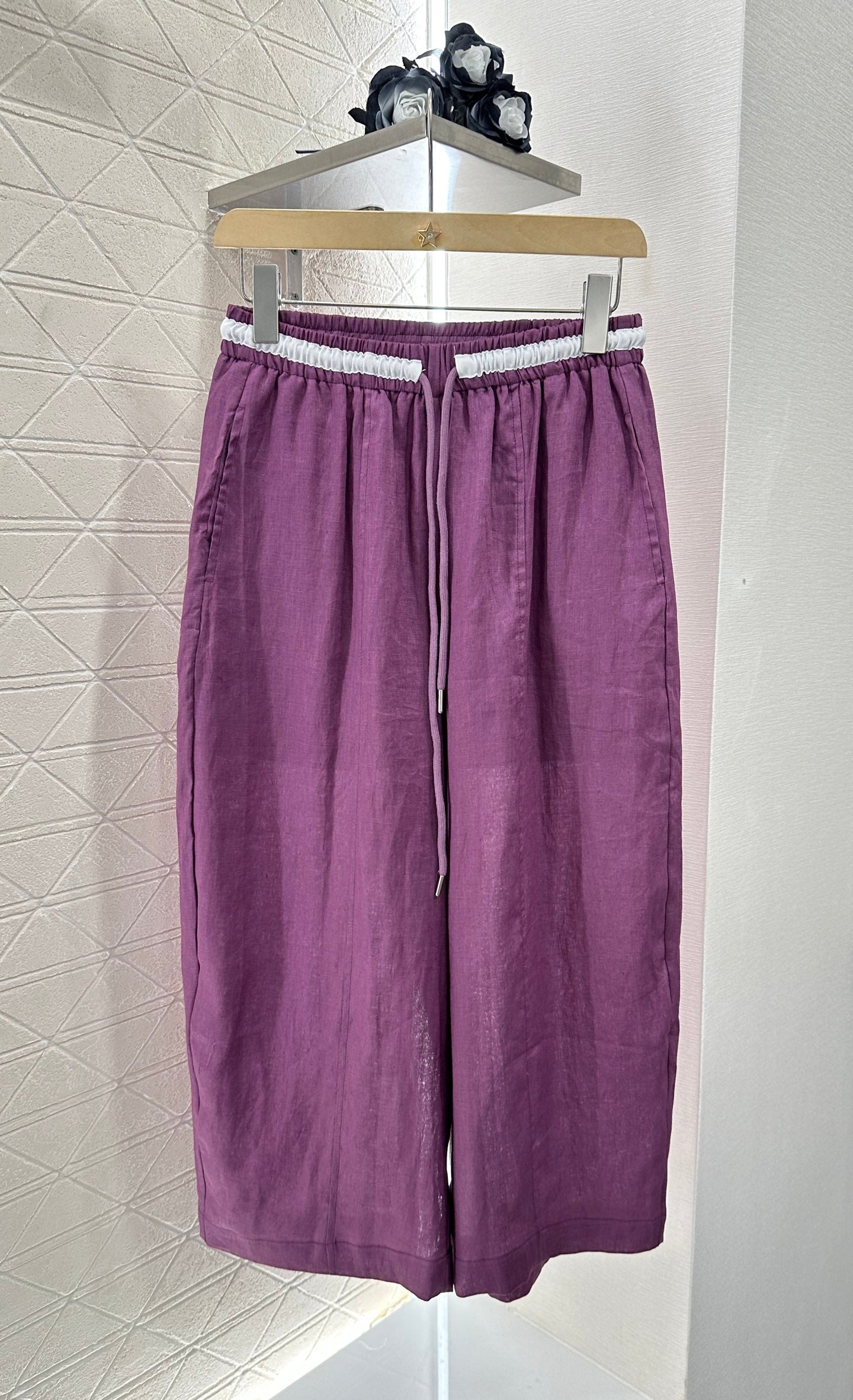 C 2025 new product Linen cropped pants