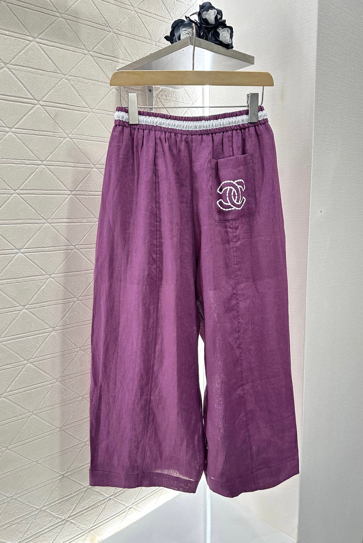 C 2025 new product Linen cropped pants