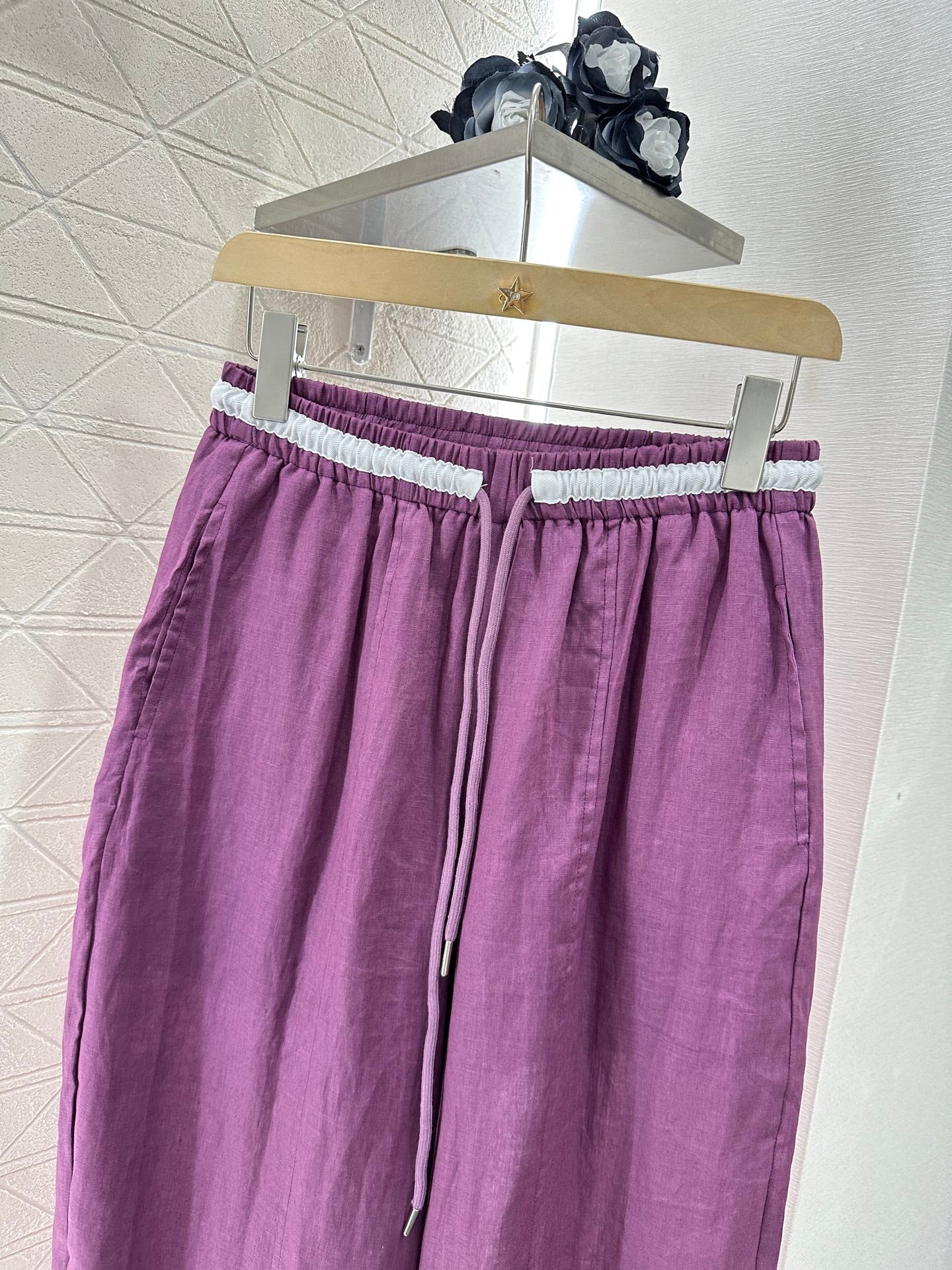 C 2025 new product Linen cropped pants