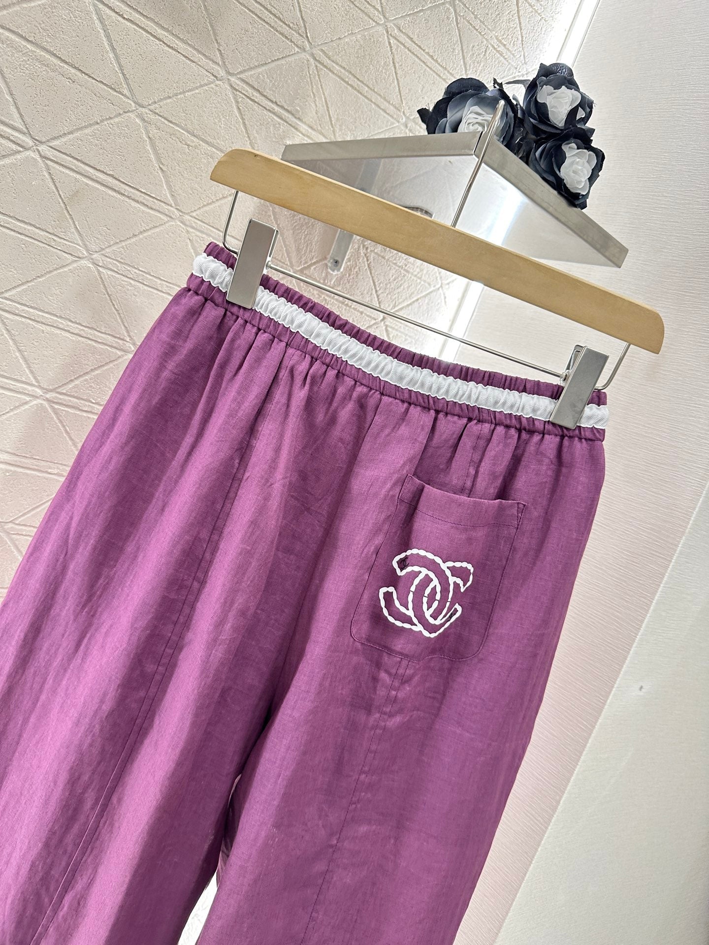 C 2025 new product Linen cropped pants