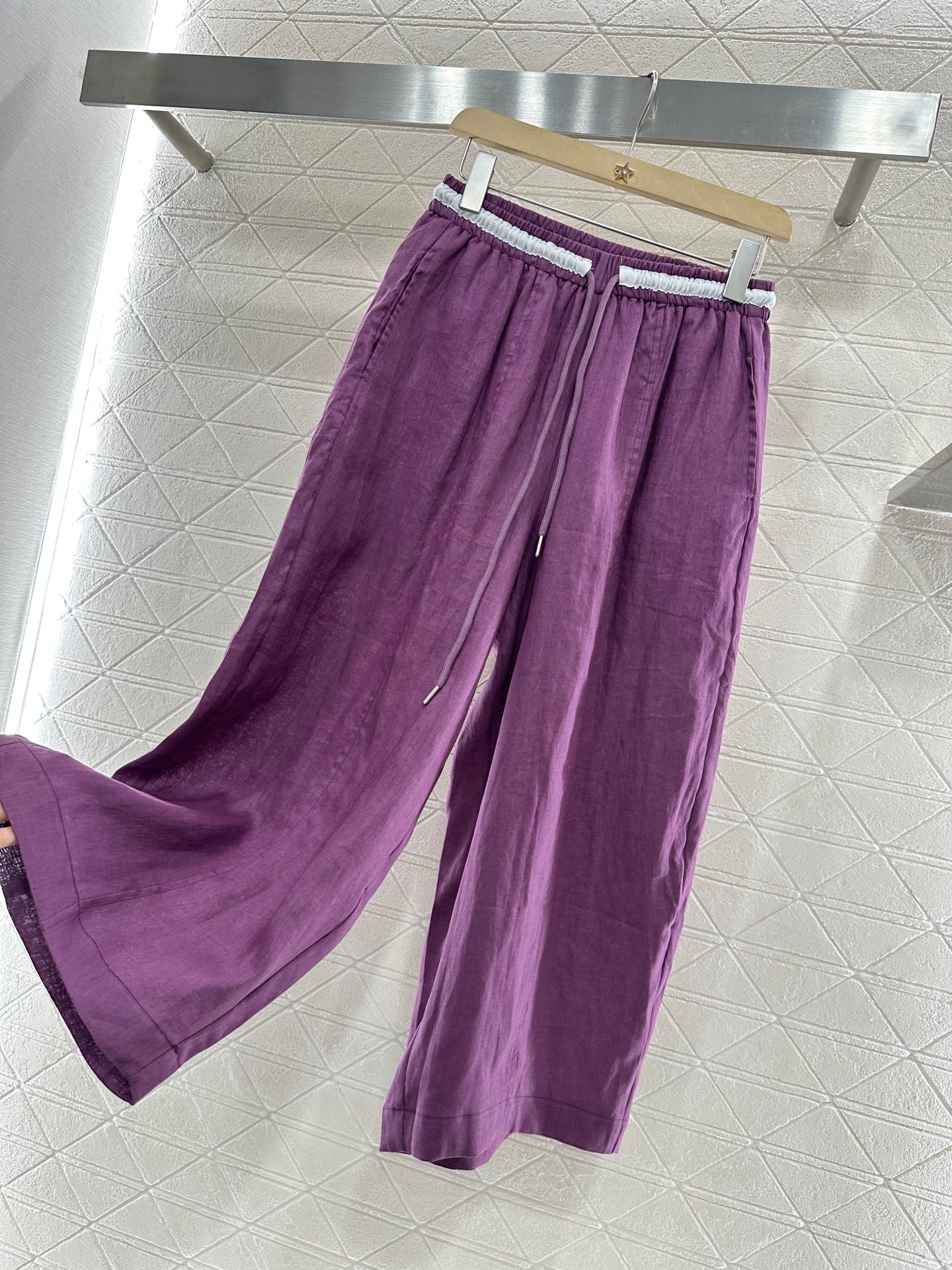 C 2025 new product Linen cropped pants