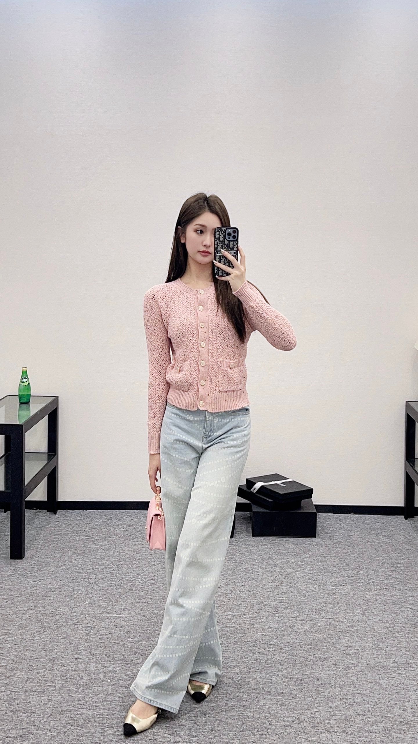 C 2025 new product Openwork knitted cardigan