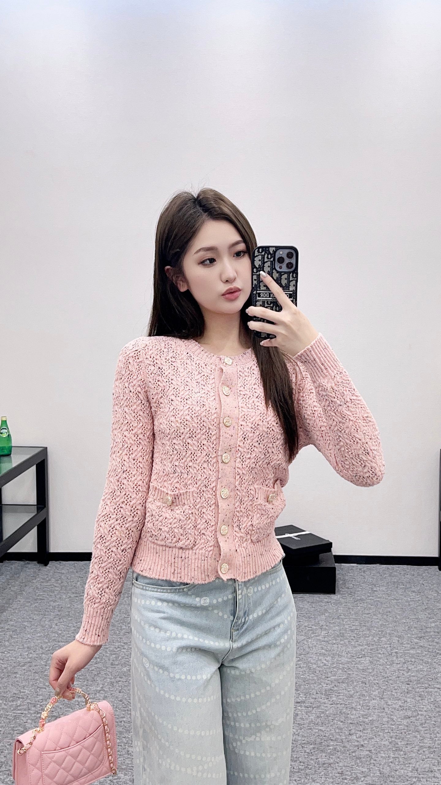 C 2025 new product Openwork knitted cardigan