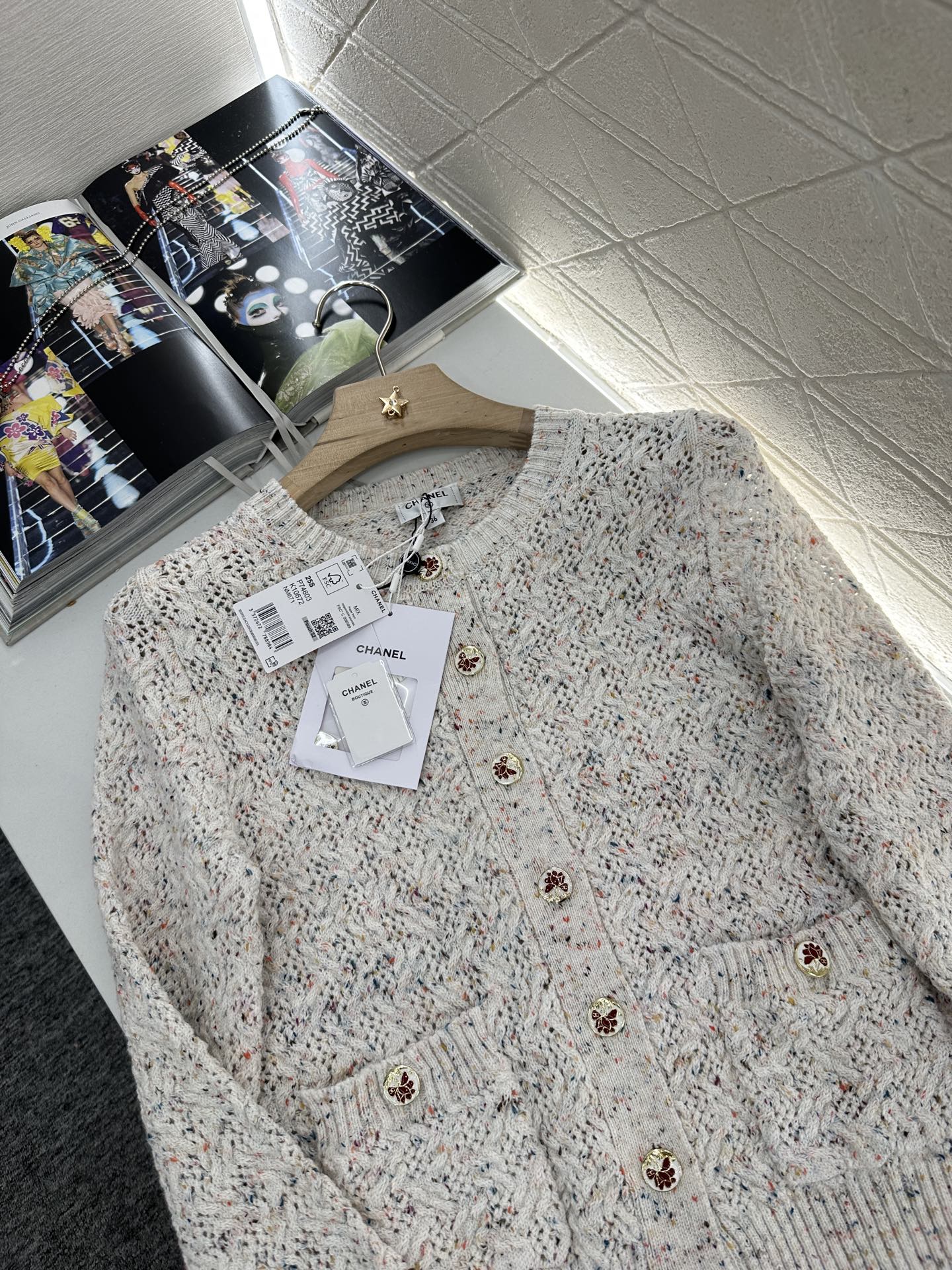 C 2025 new product Openwork knitted cardigan