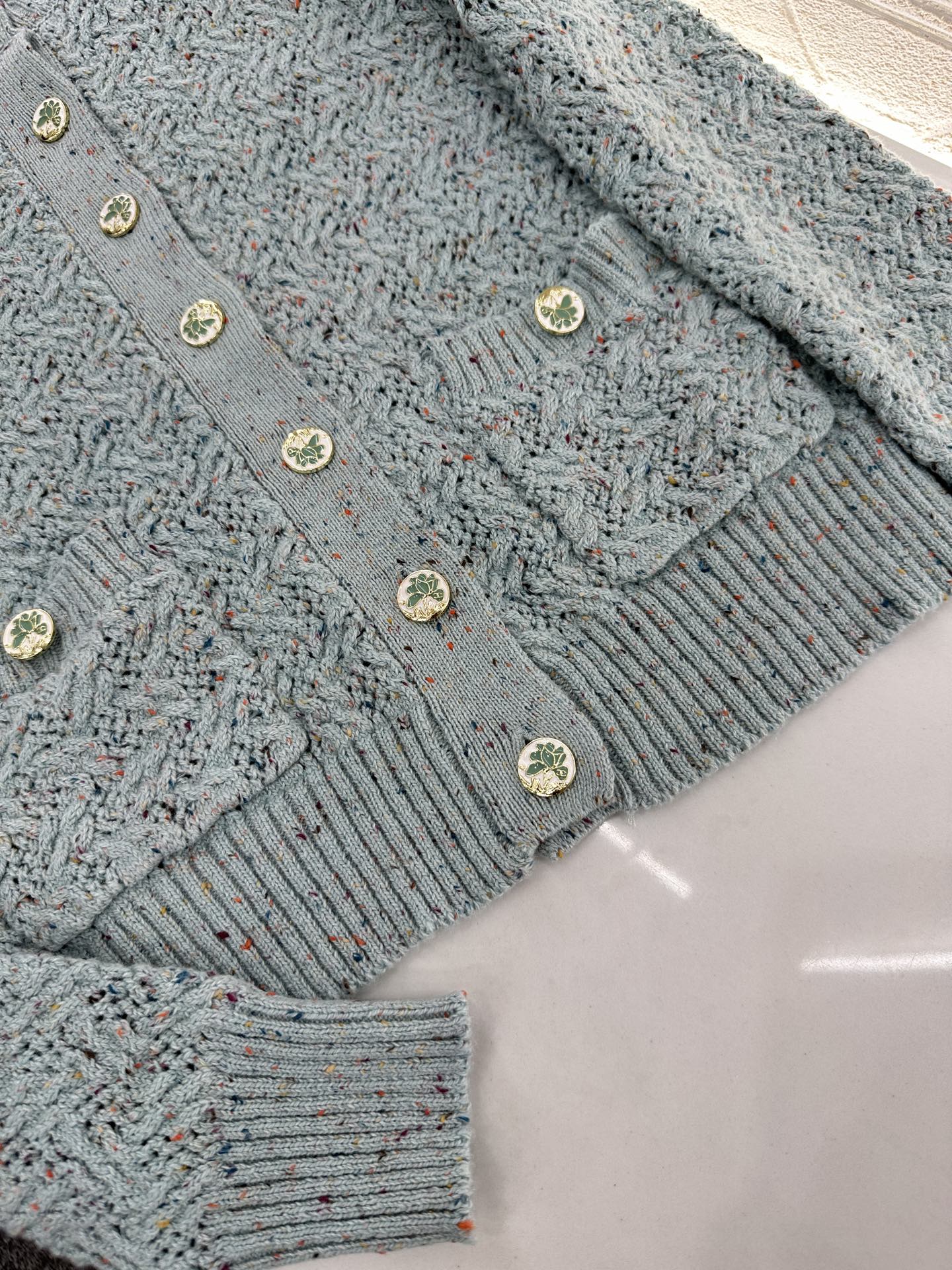 C 2025 new product Openwork knitted cardigan