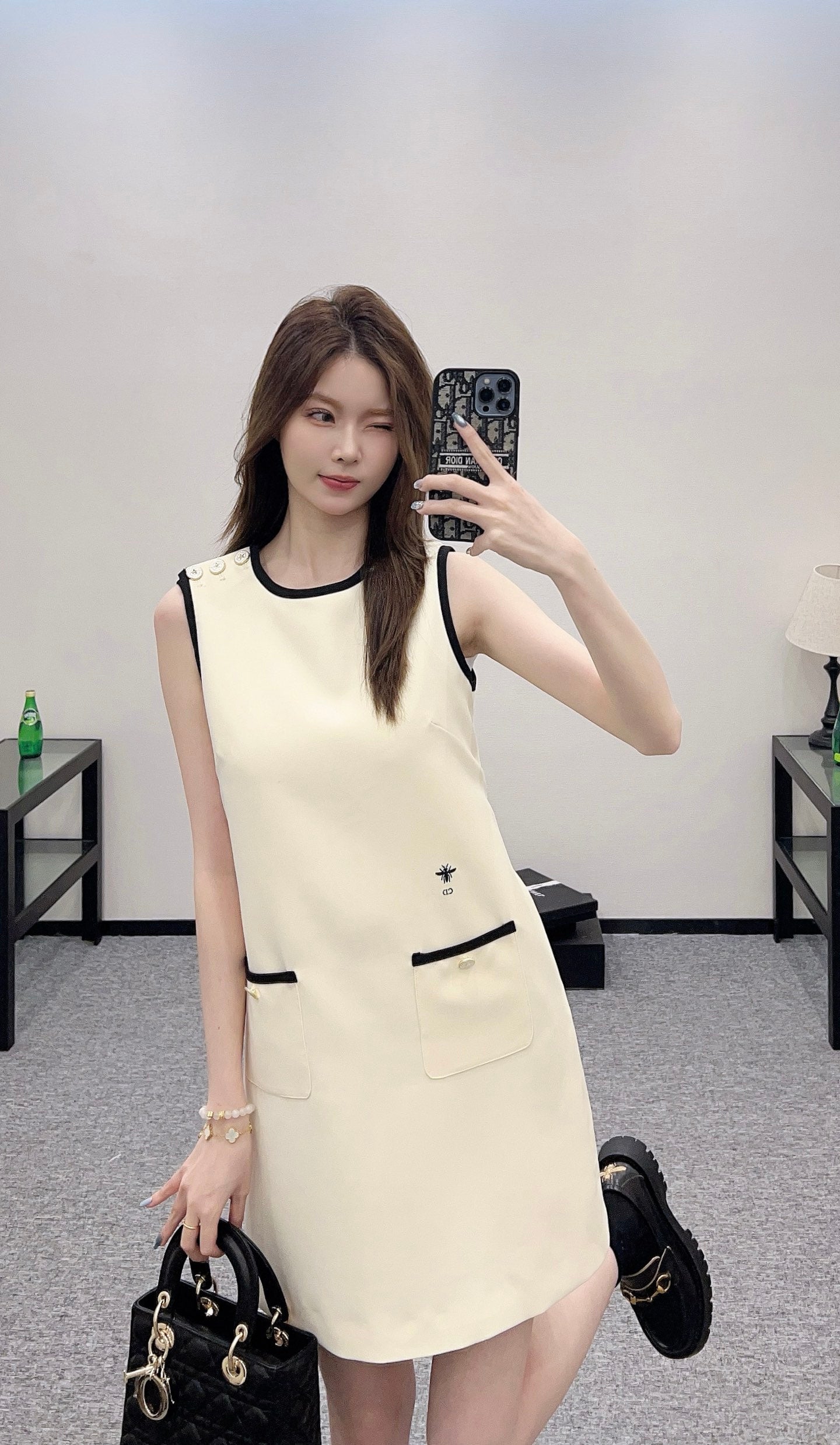 D 2025 new product Shoulder buckle vest dress