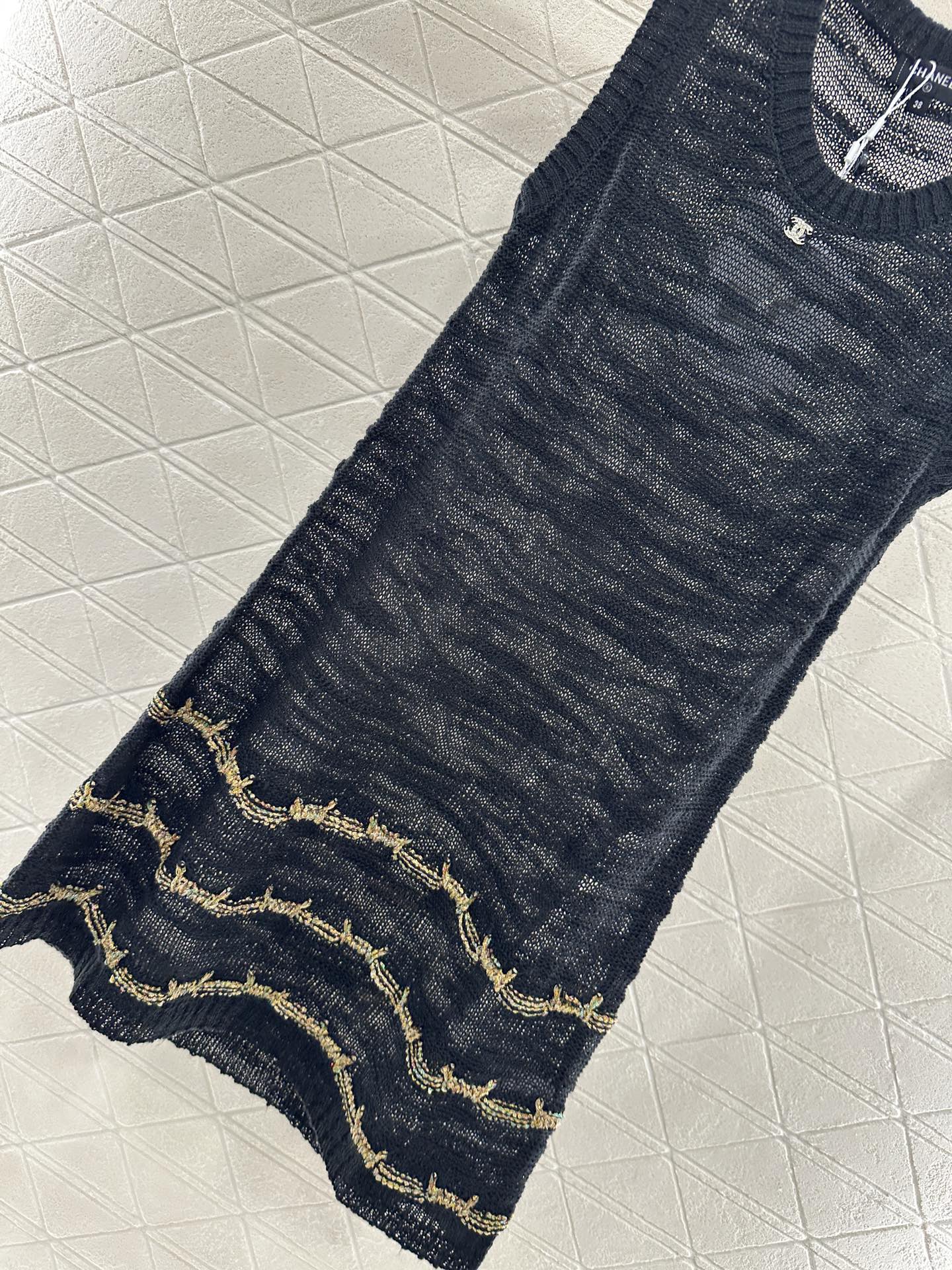 C 2025 new product Embroidered knitted vest dress