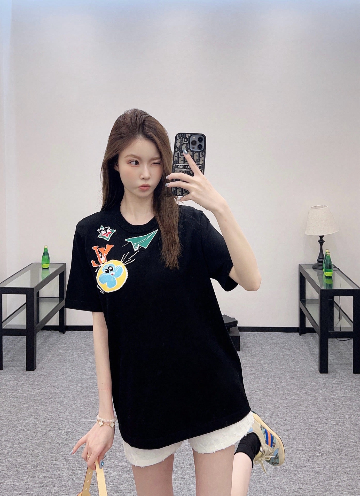 L 2025 new products Cartoon knitted top