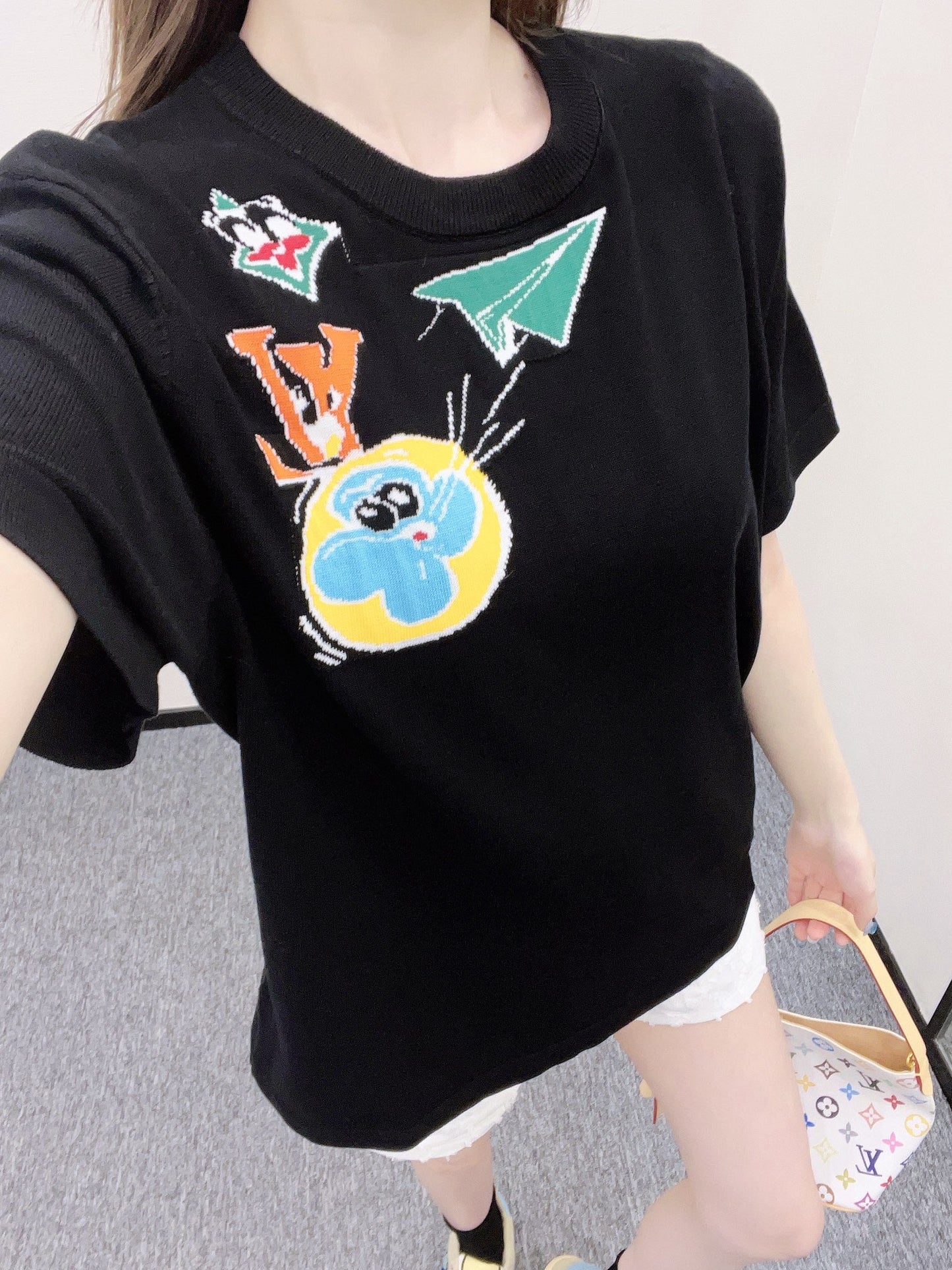 L 2025 new products Cartoon knitted top