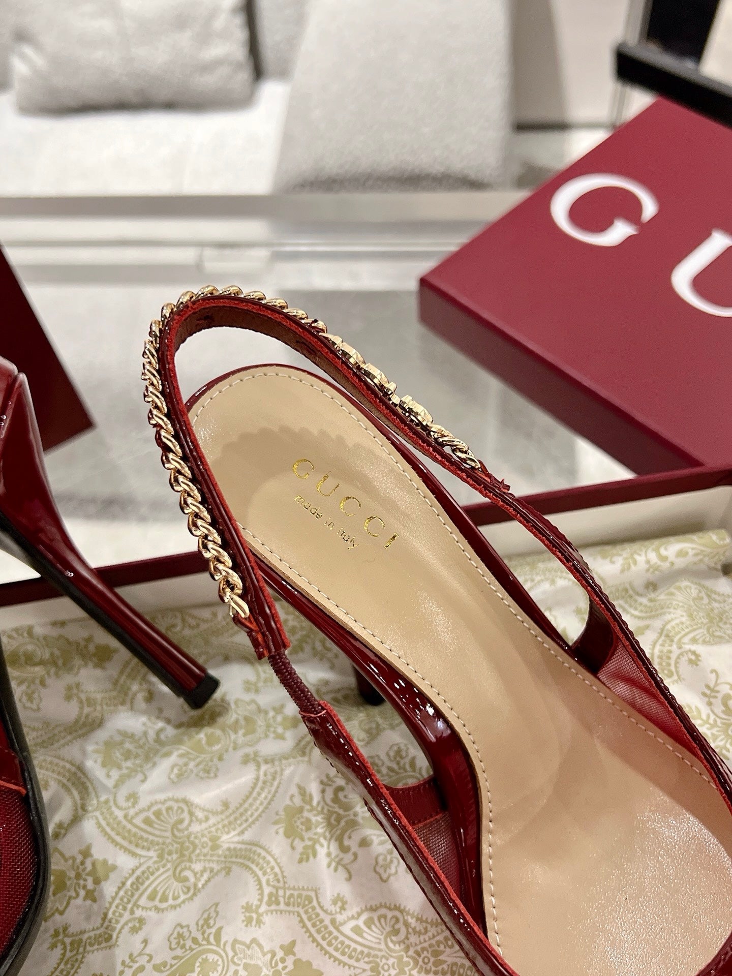 G New Chain High Heel Sandals
