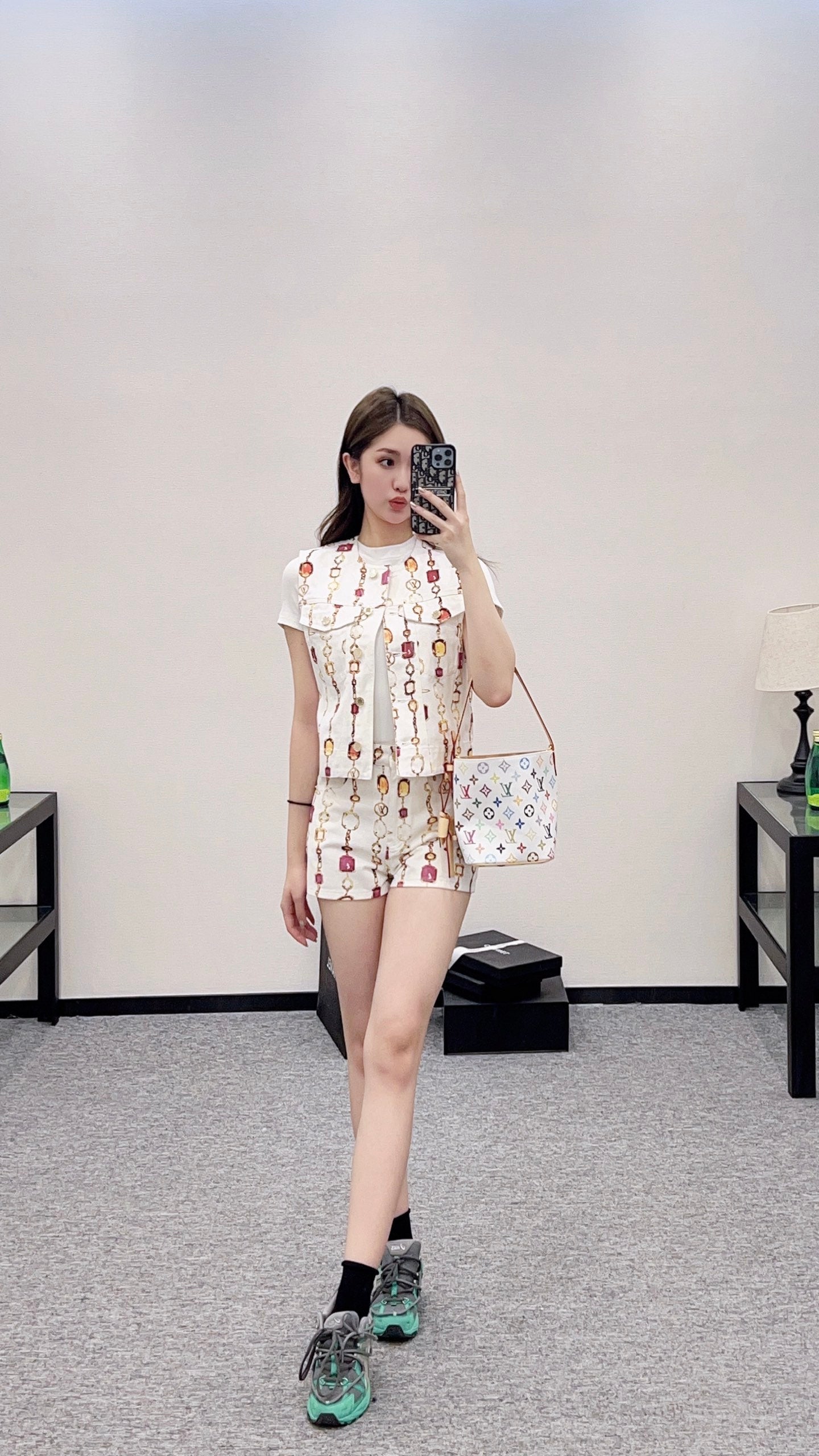L 2025 new product Denim vest shorts set