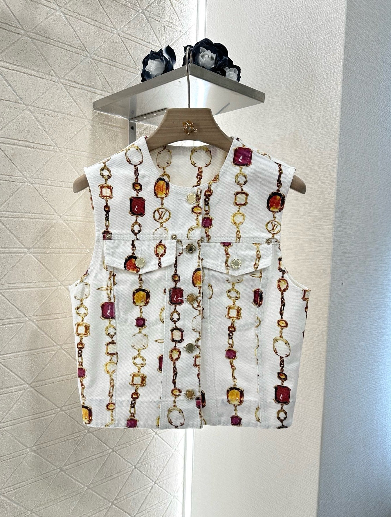 L 2025 new product Denim vest and skirt set