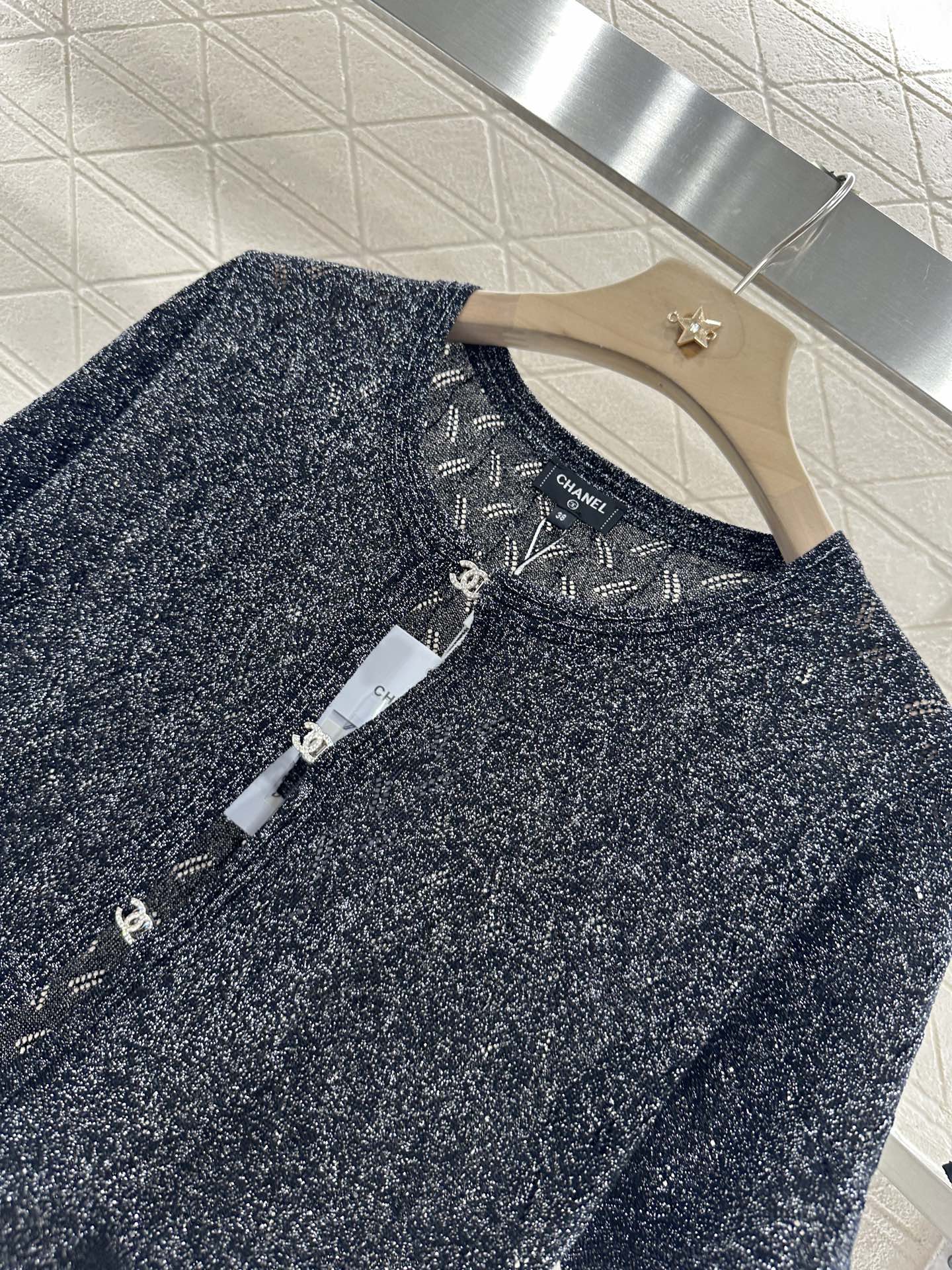 C 25 new product Rhinestone button cardigan